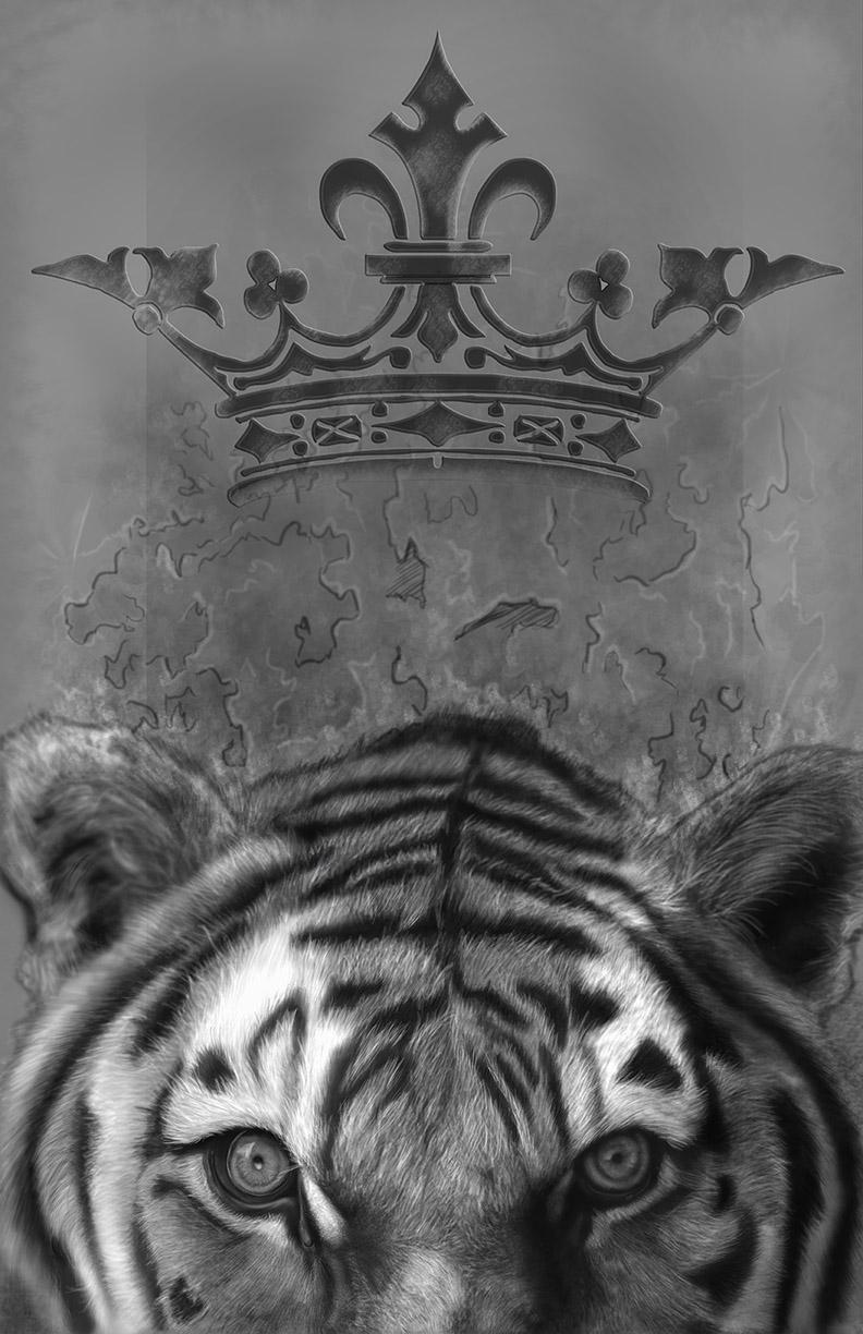 Tiger Crown Painting Digital 11 x 14