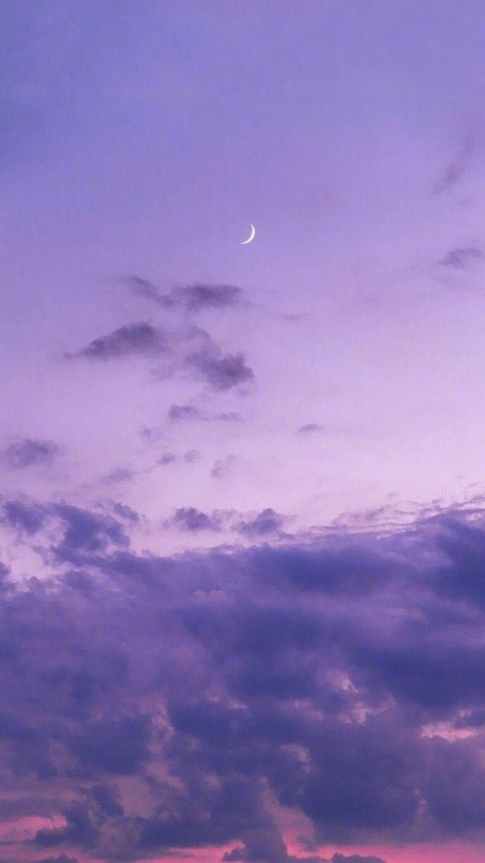 Purple Aesthetic Phone Crescent Moon