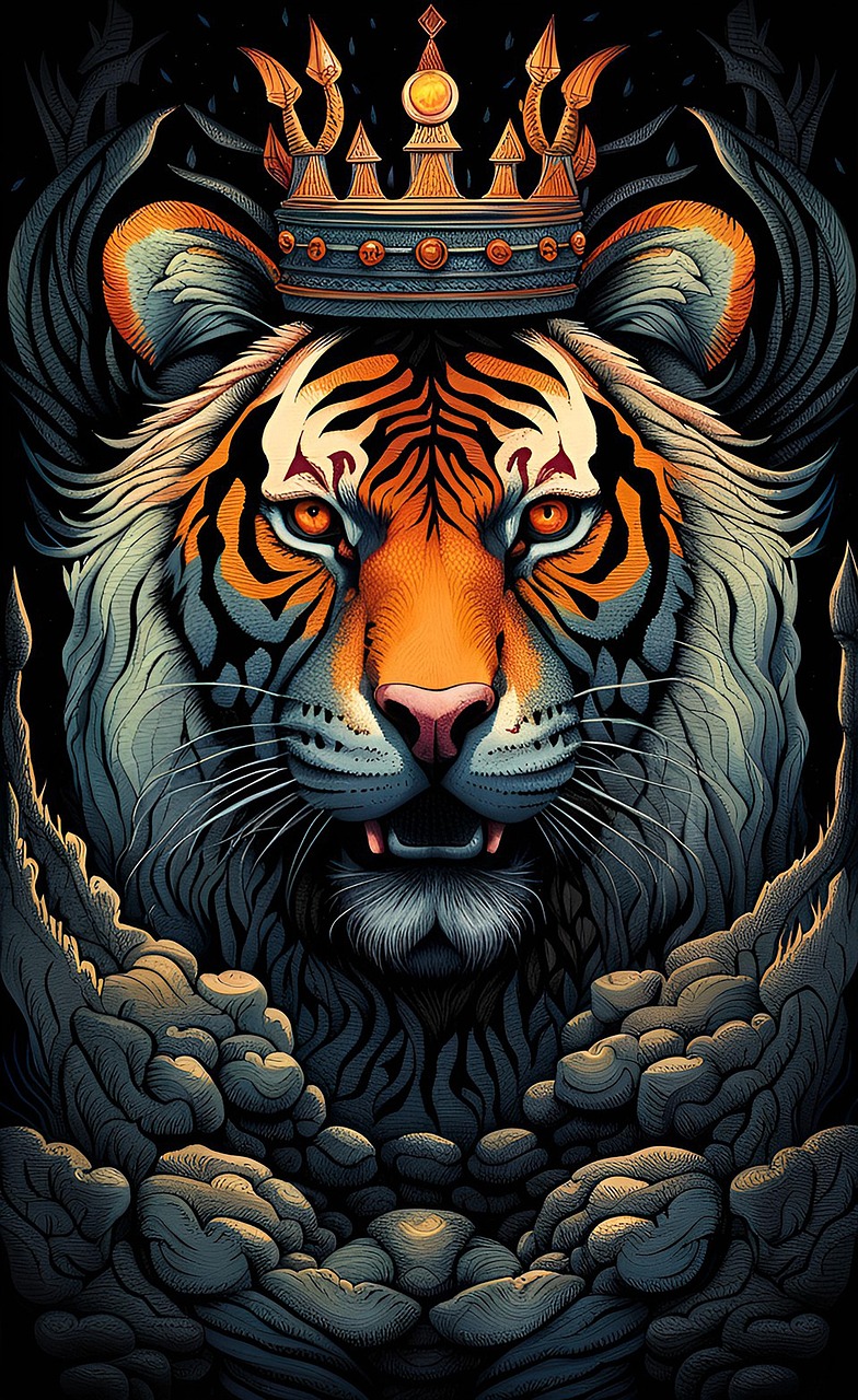 Download Tiger, Head, Crown. Royalty
