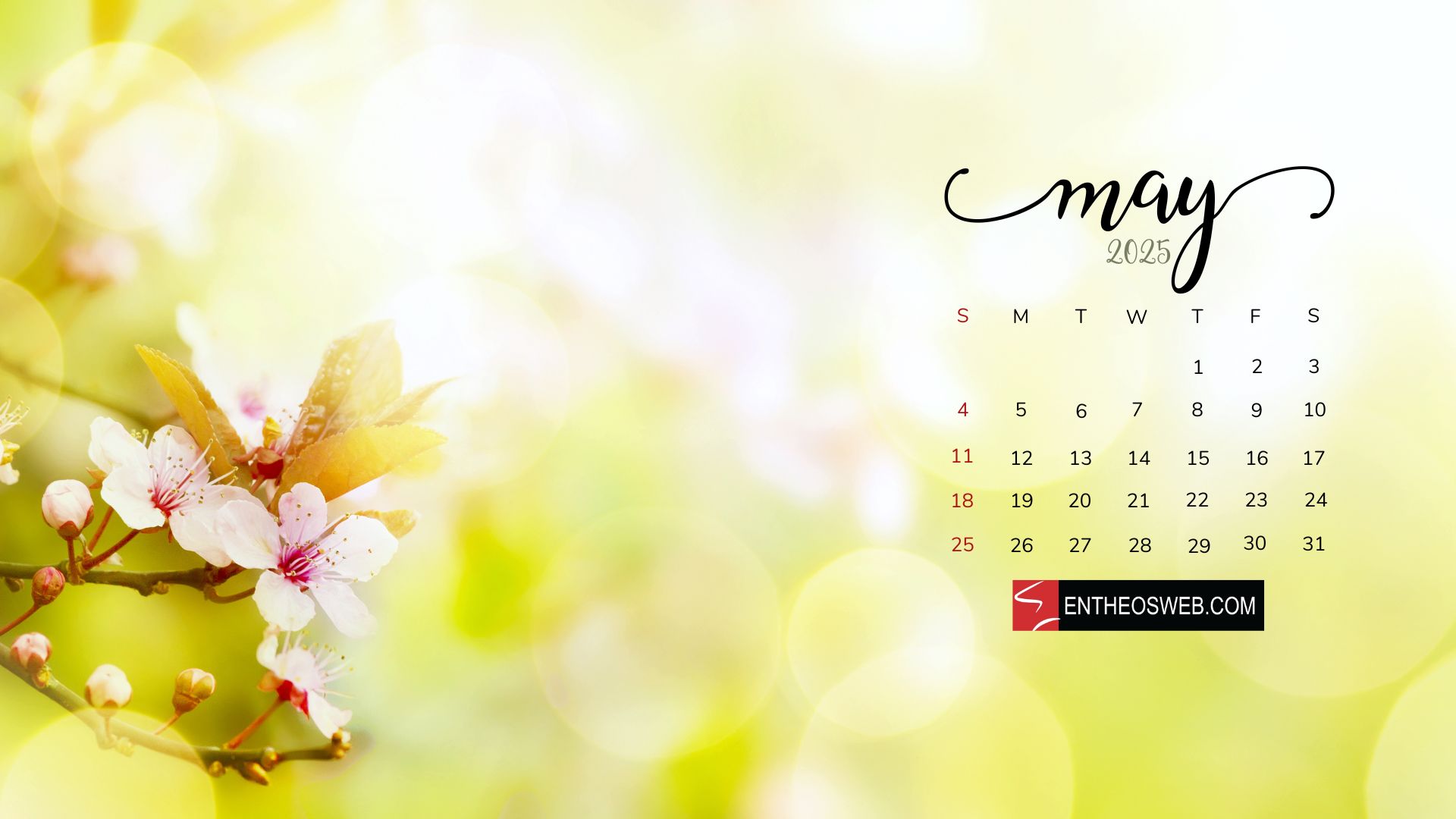 May 2025 Calendar Desktop Wallpaper