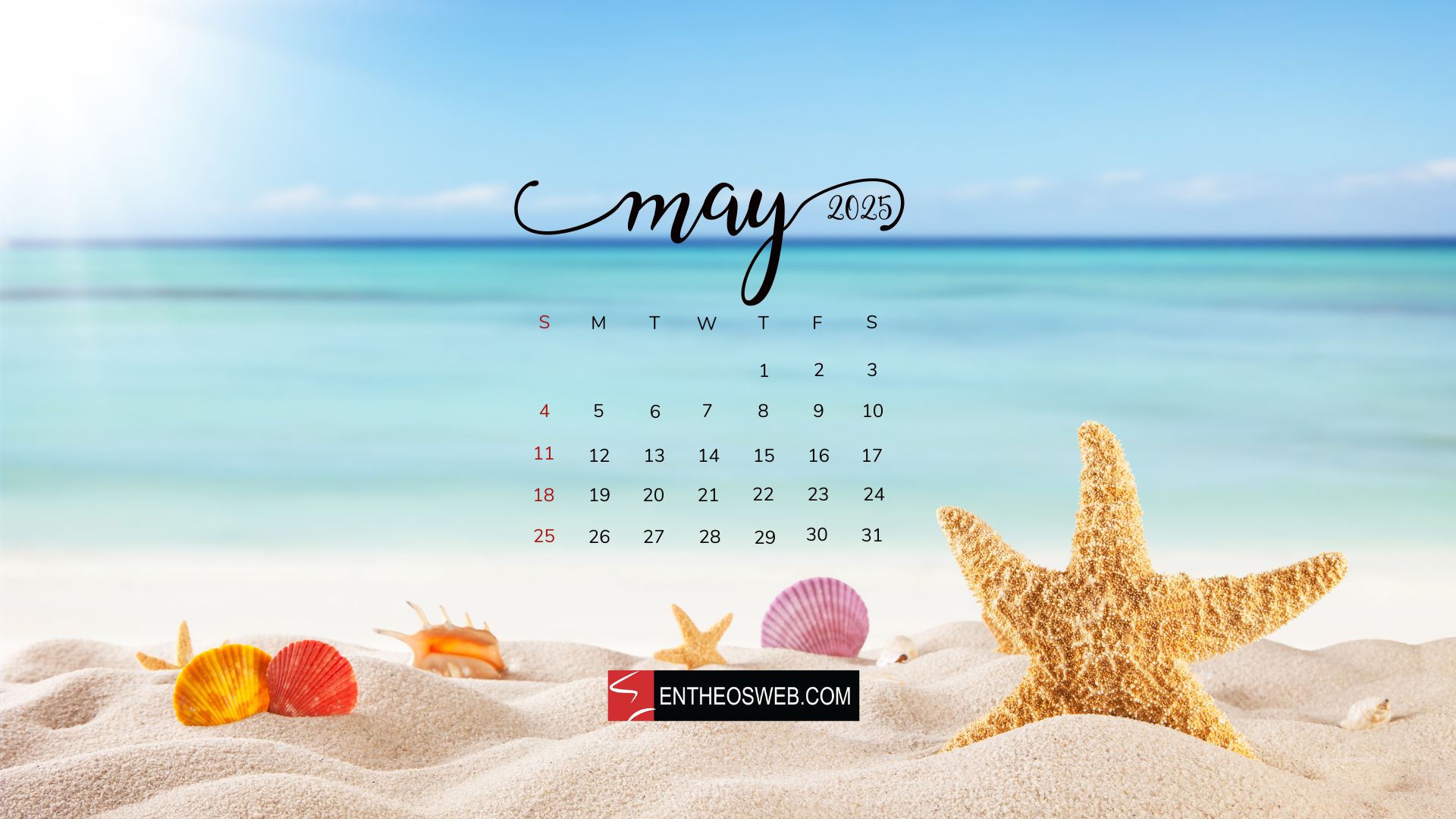 May 2025 Calendar Desktop Wallpaper