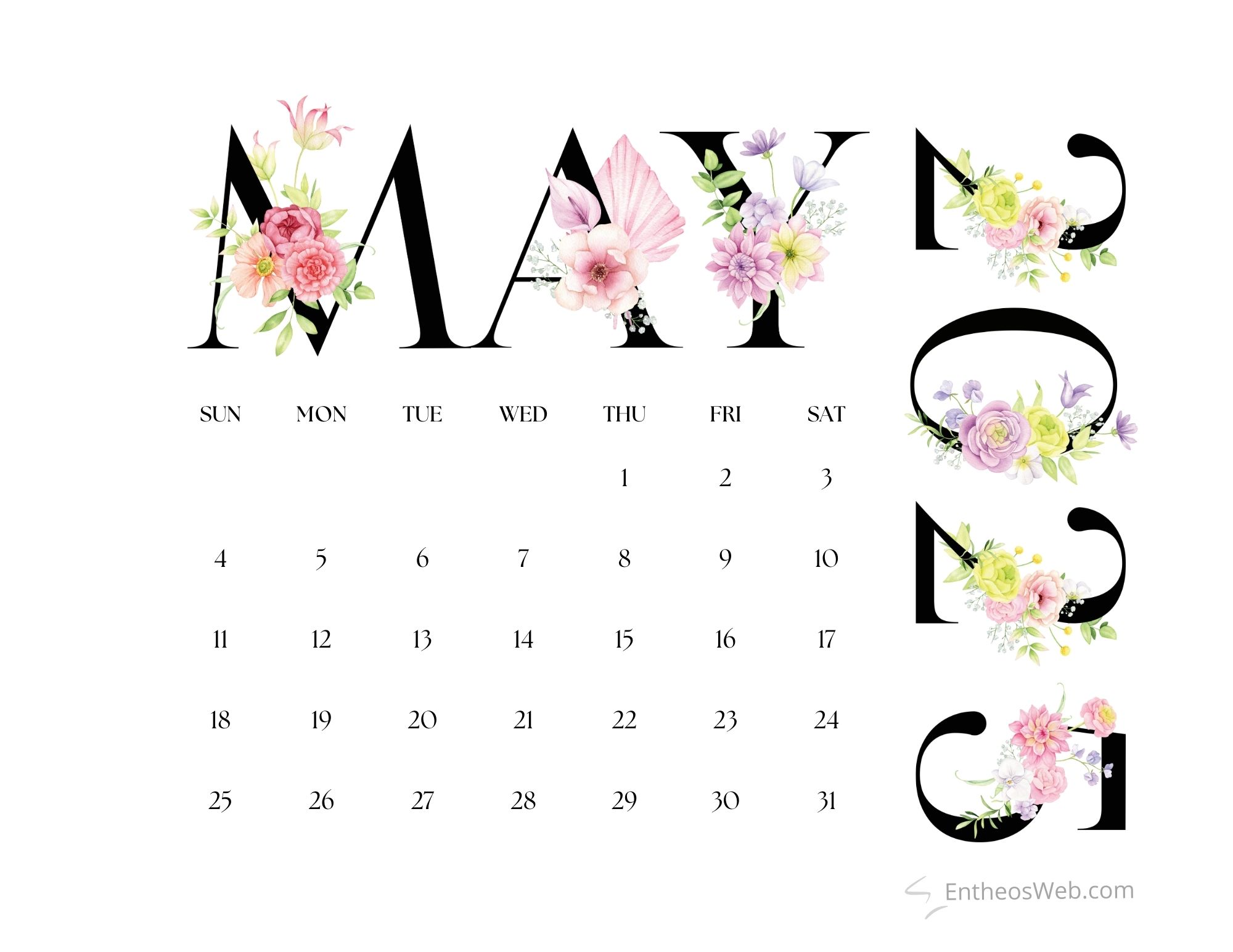 May 2025 Calendar Printables