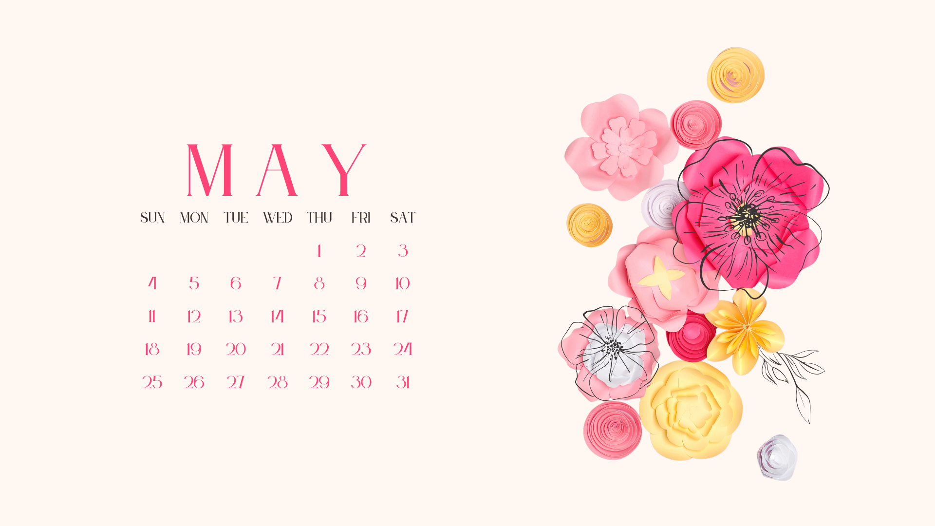 May 2025 Calendar Wallpapers Wallpaper Cave