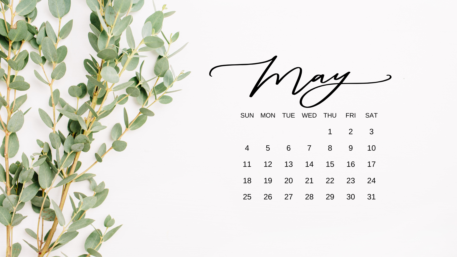 Free May 2025 Desktop Calendar