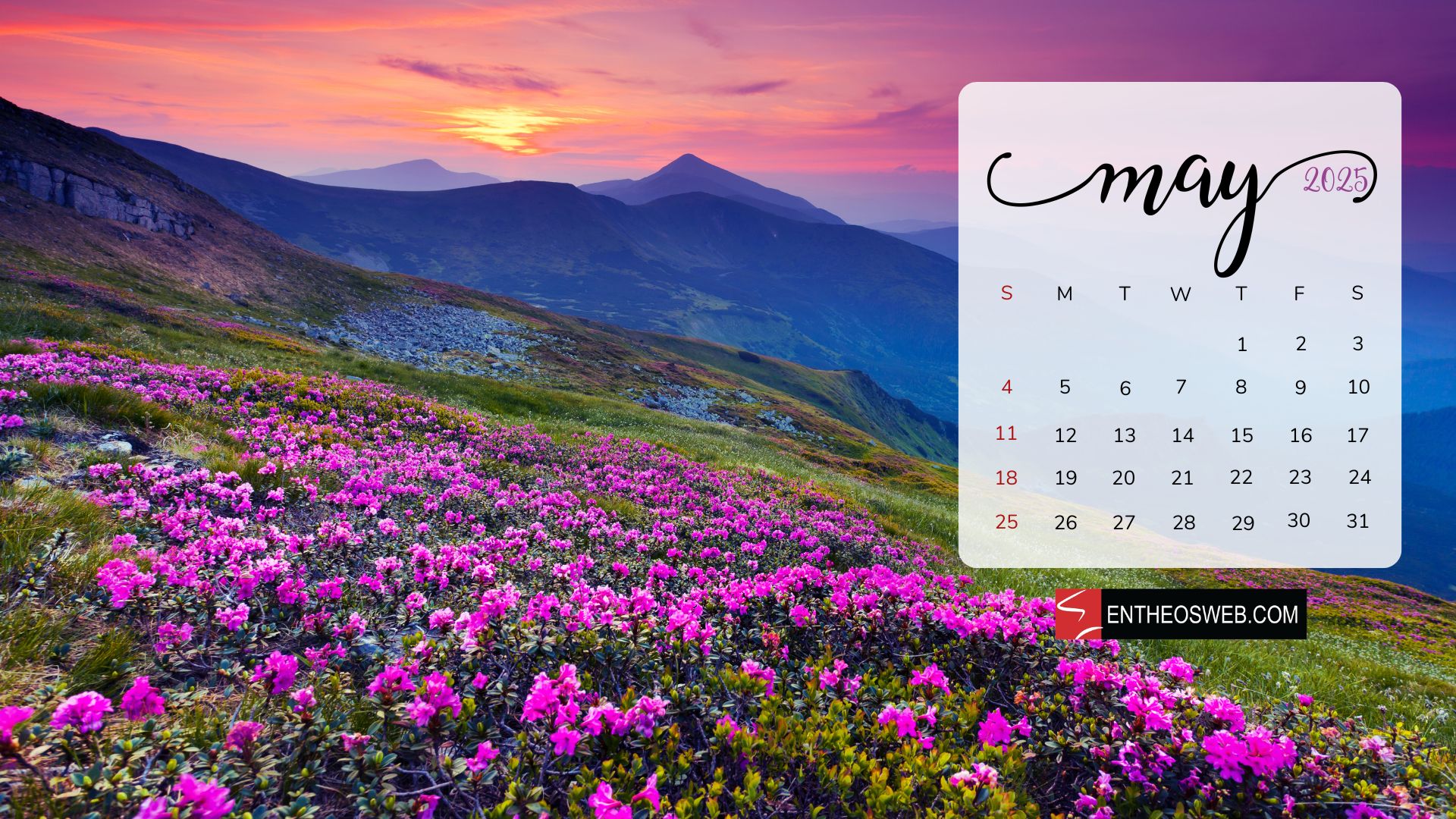 May 2025 Calendar Desktop Wallpaper