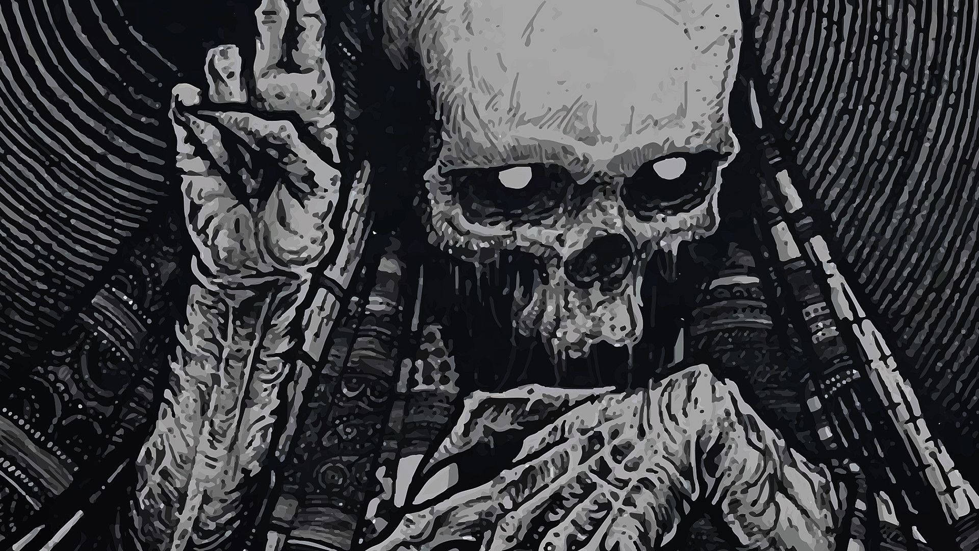 Illuminati Scary Skeleton Drawing