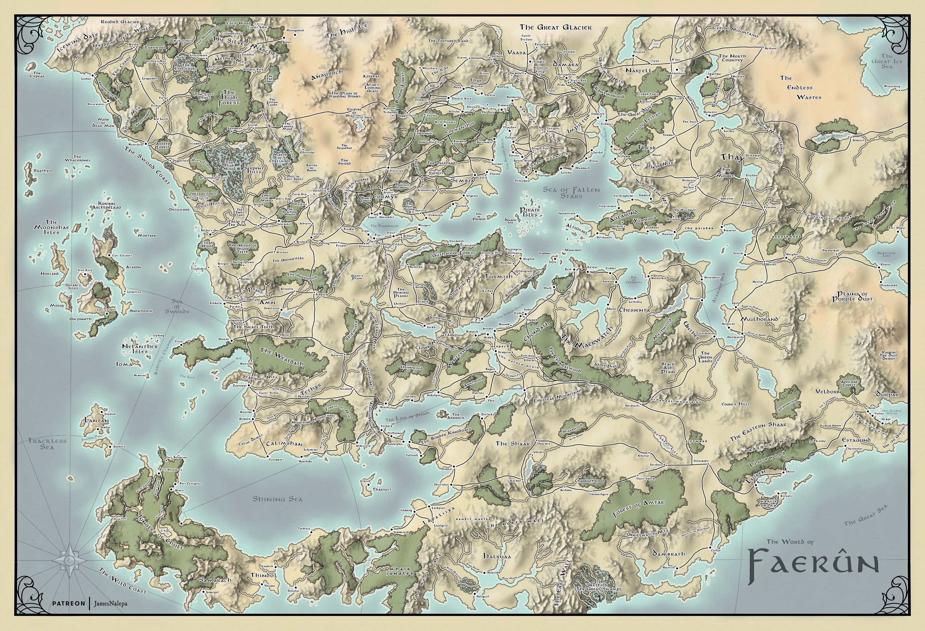 Faerun Map From Forgotten Realms
