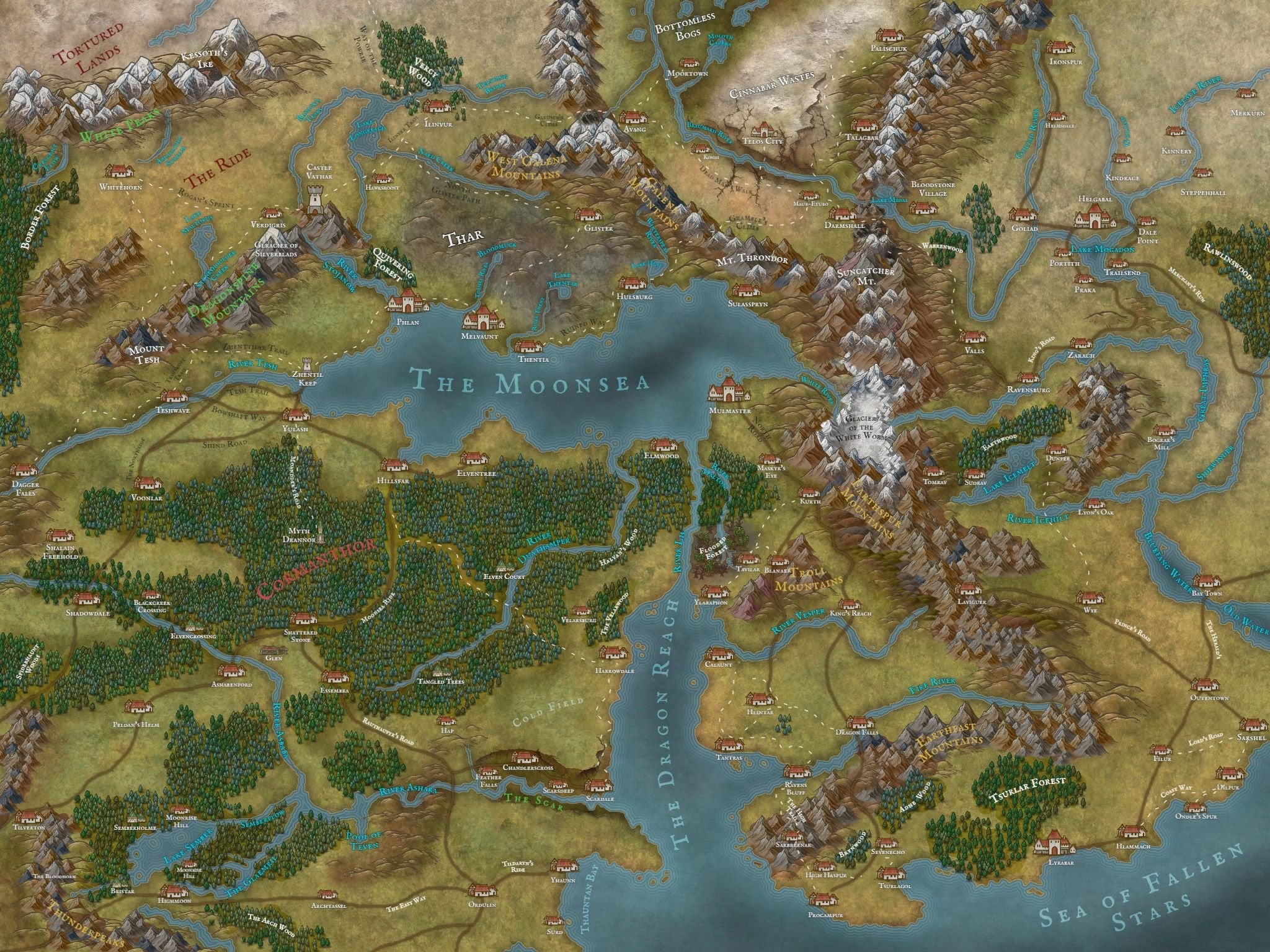 Map of The Moonsea and Dalelands Region