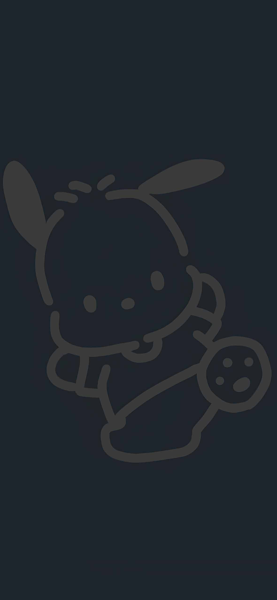 Cute Pochacco Minimalist Blue Wallpaper HD Wallpaper