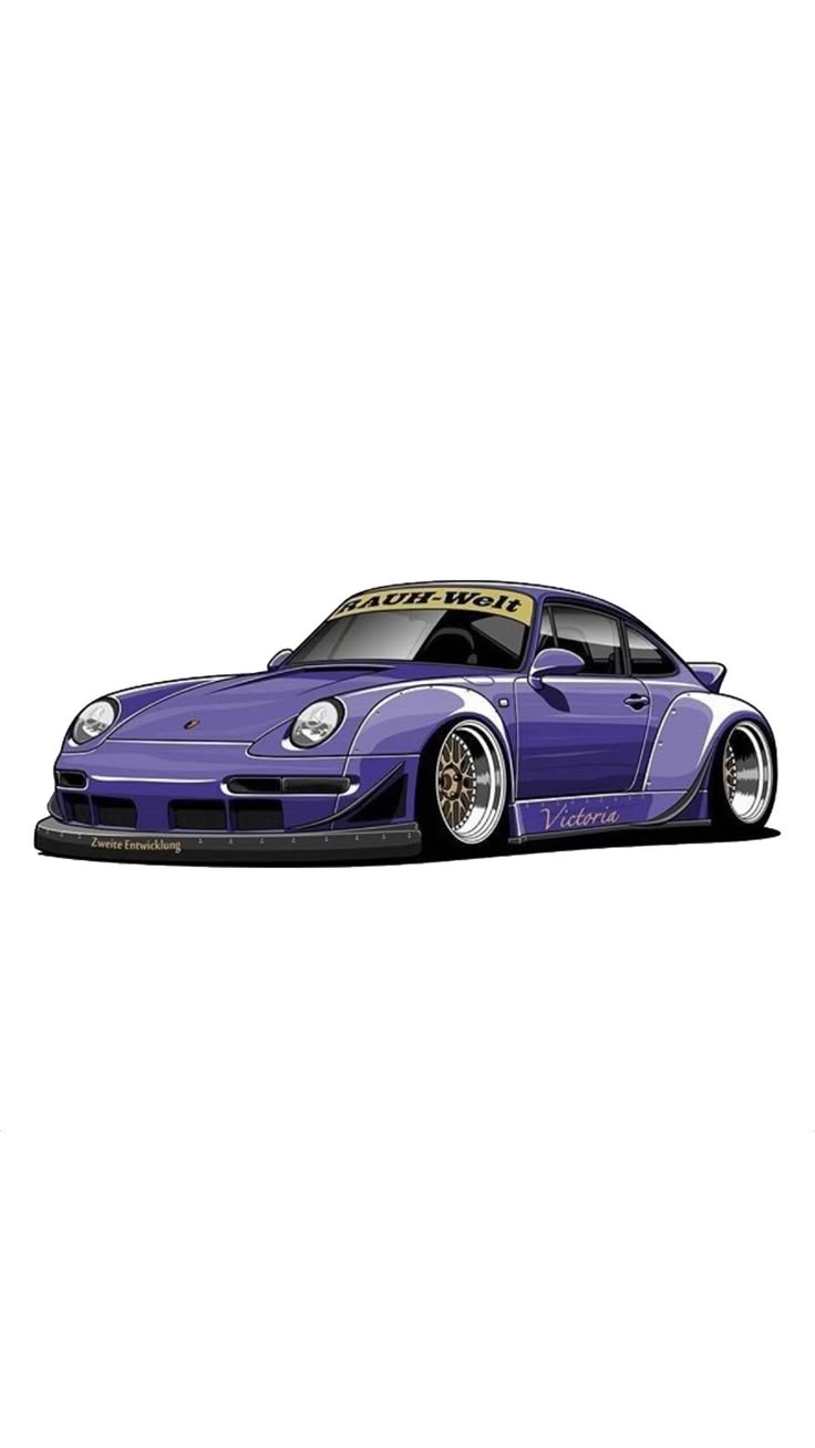 Purple Porsche Sports Car