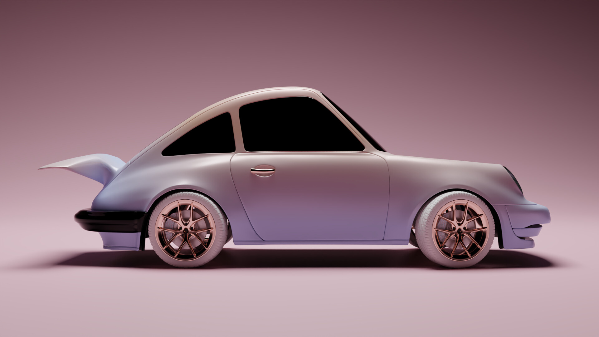 Porsche 911 cartoon stylized pastel