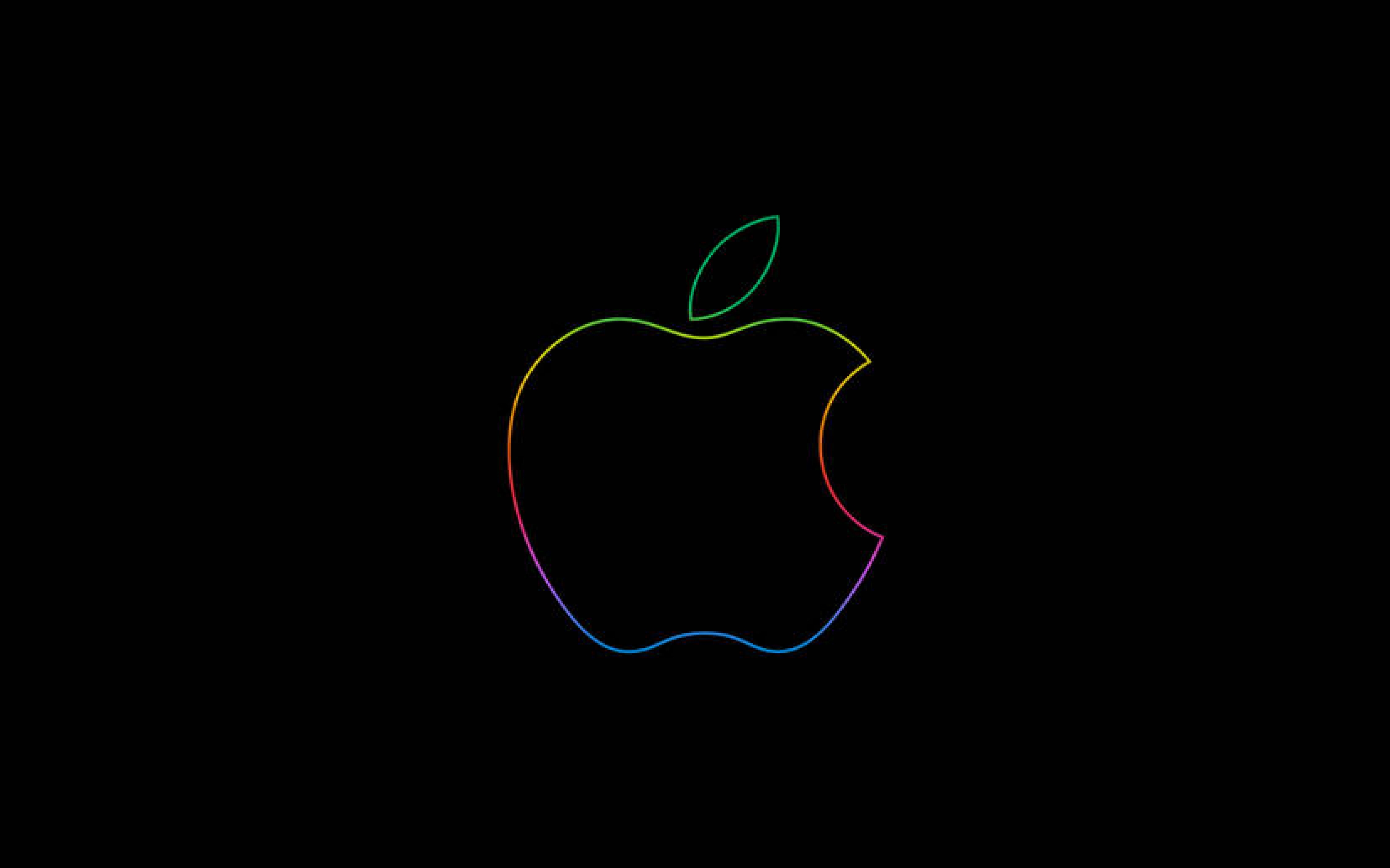Apple Logo Rainbow Outline