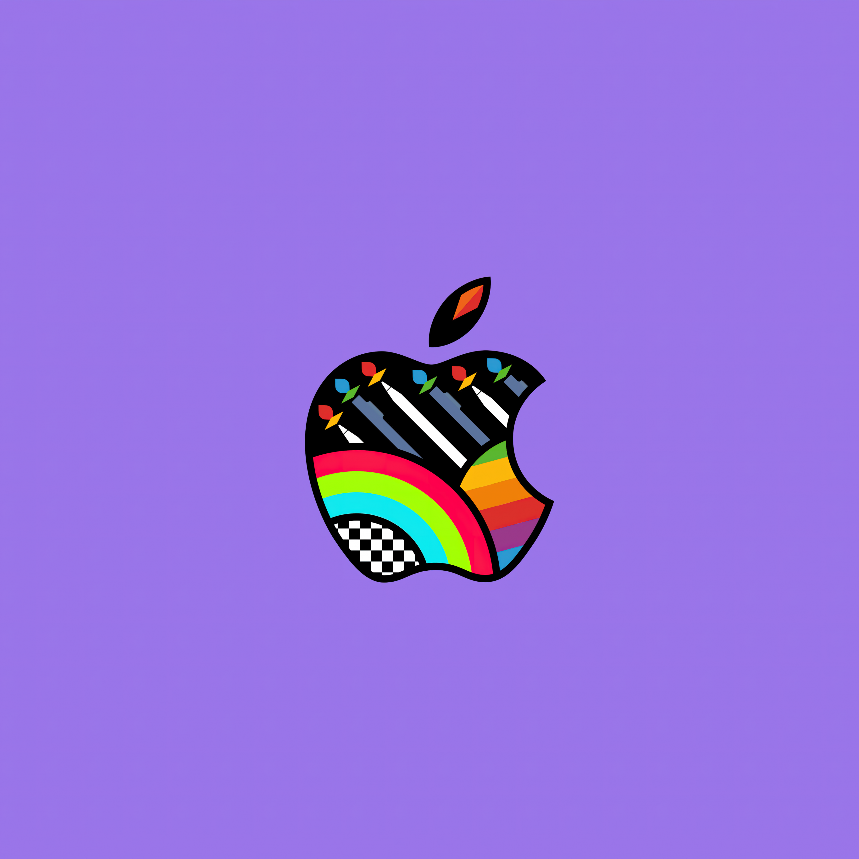 Apple logo Wallpaper 4K, Purple