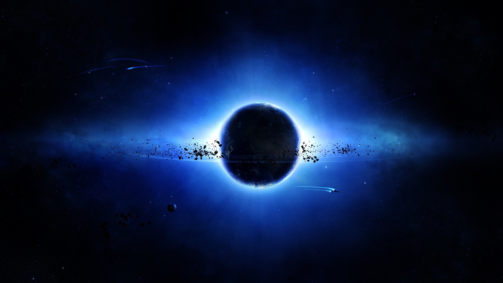 Black And Blue Space Wallpaper The Art