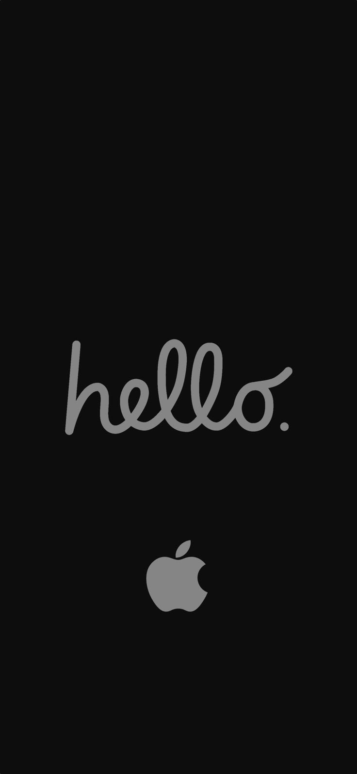 Apple Logo Wallpaper with Hello Text