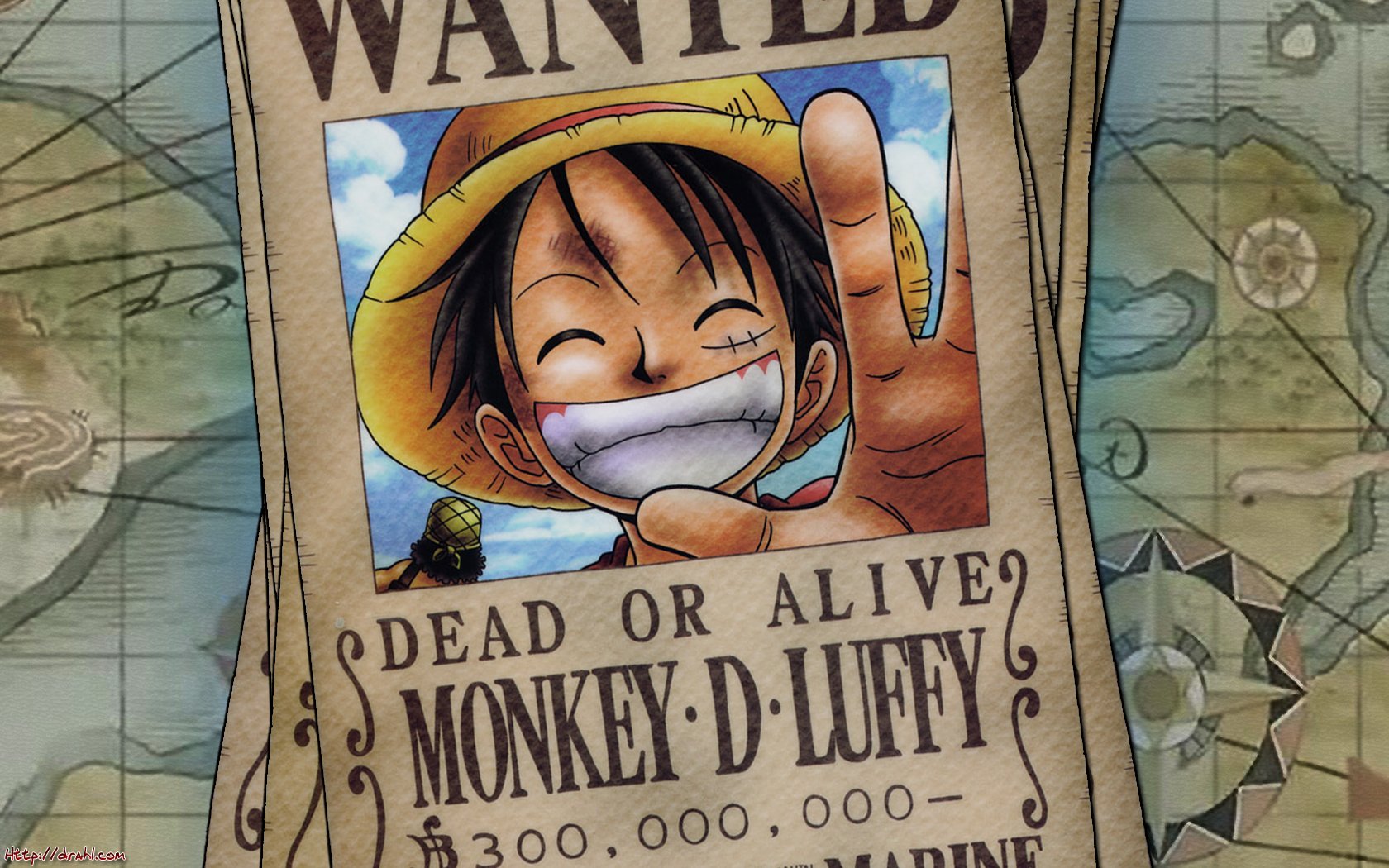 One Piece Luffy Wanted Poster HD Wallpaper