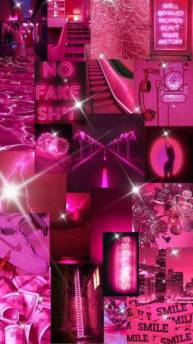 Dark pink ios 14 moodboard
