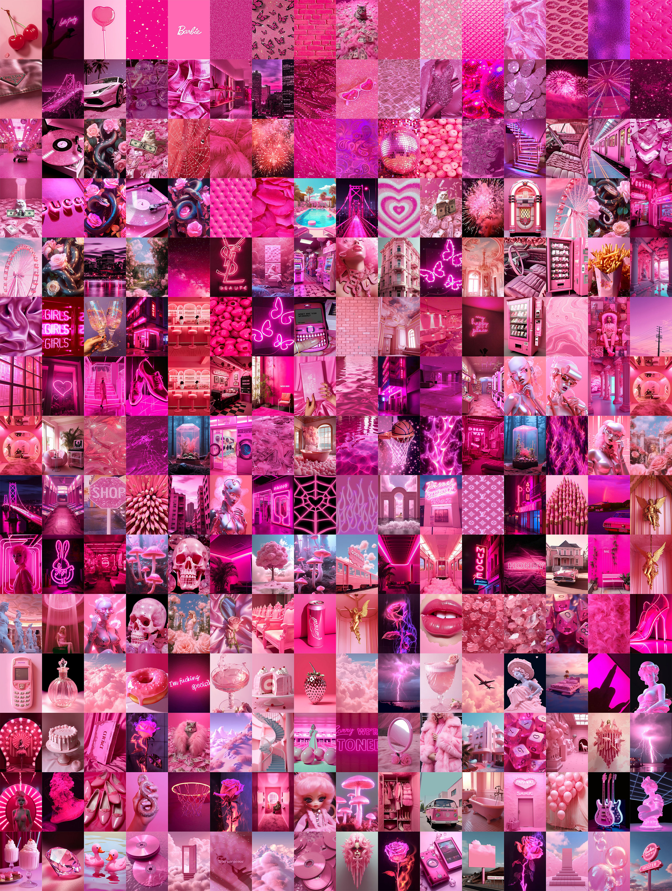 Hot Pink Wall Decor, Vibrant Pink Art