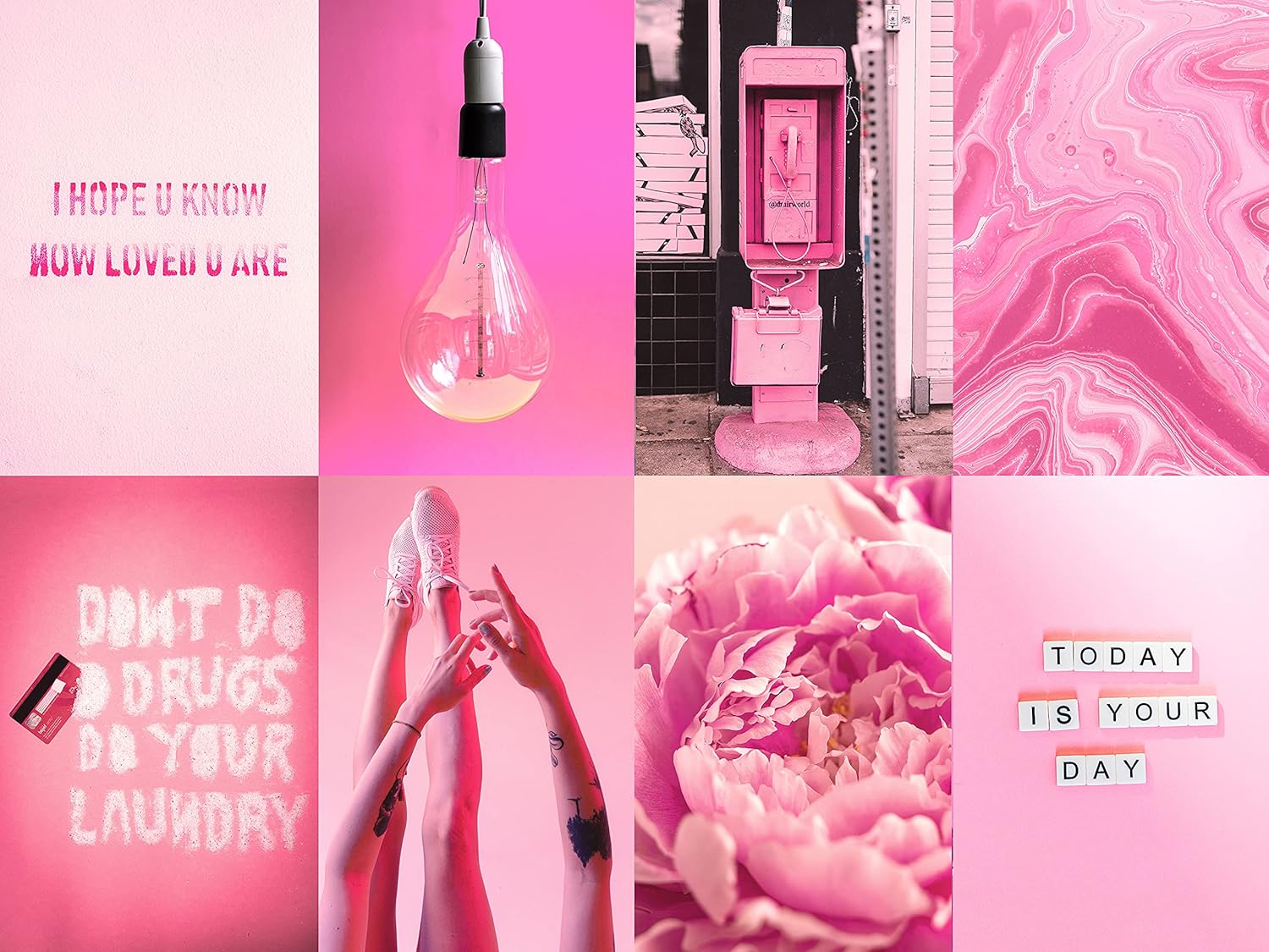 Hot Pink Aesthetic Collage Kit