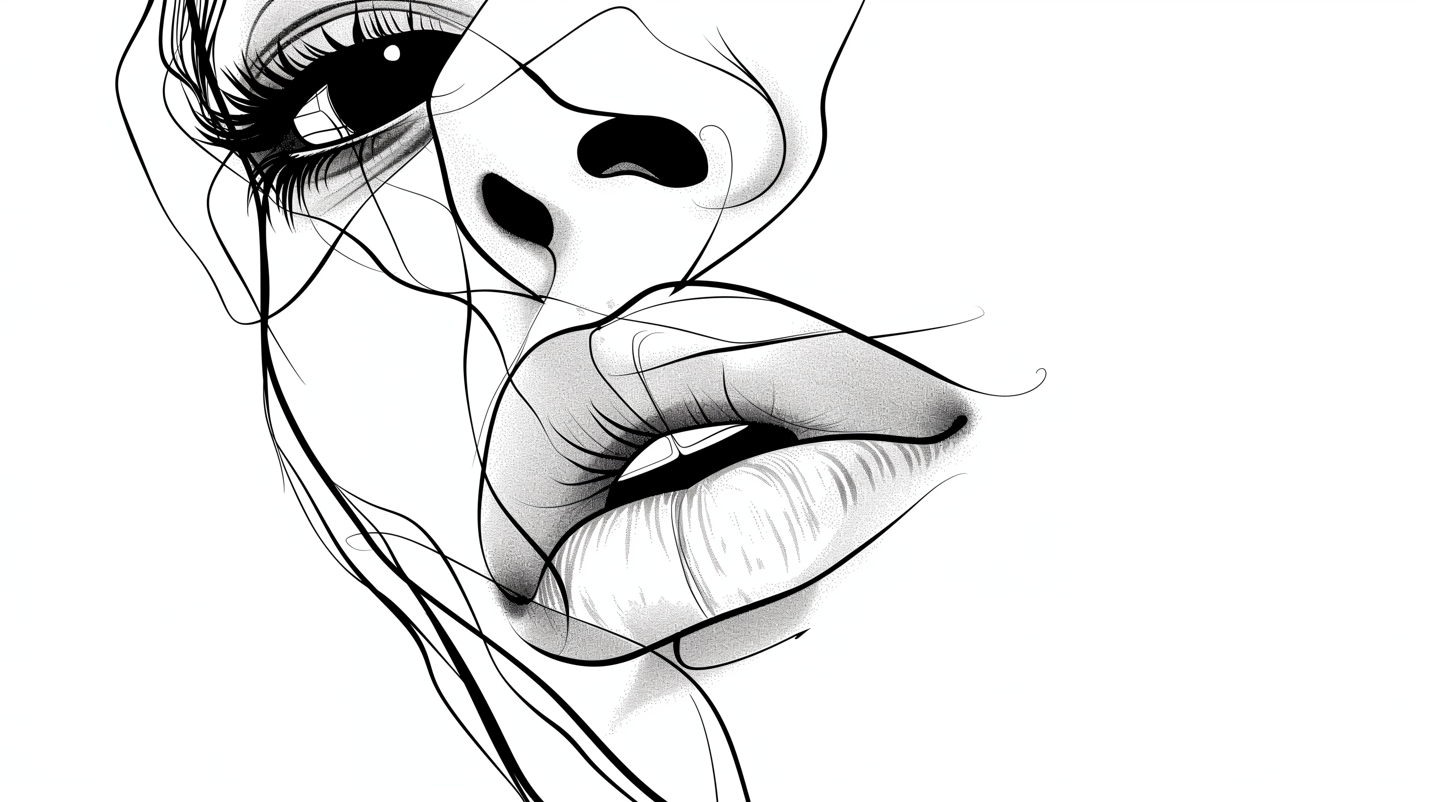 Line Art Mural Wallpaper. Sketch