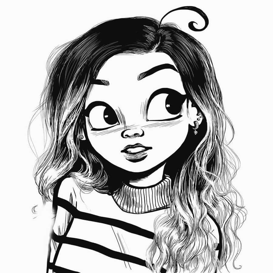 A Beautiful Aesthetic Girl Drawing