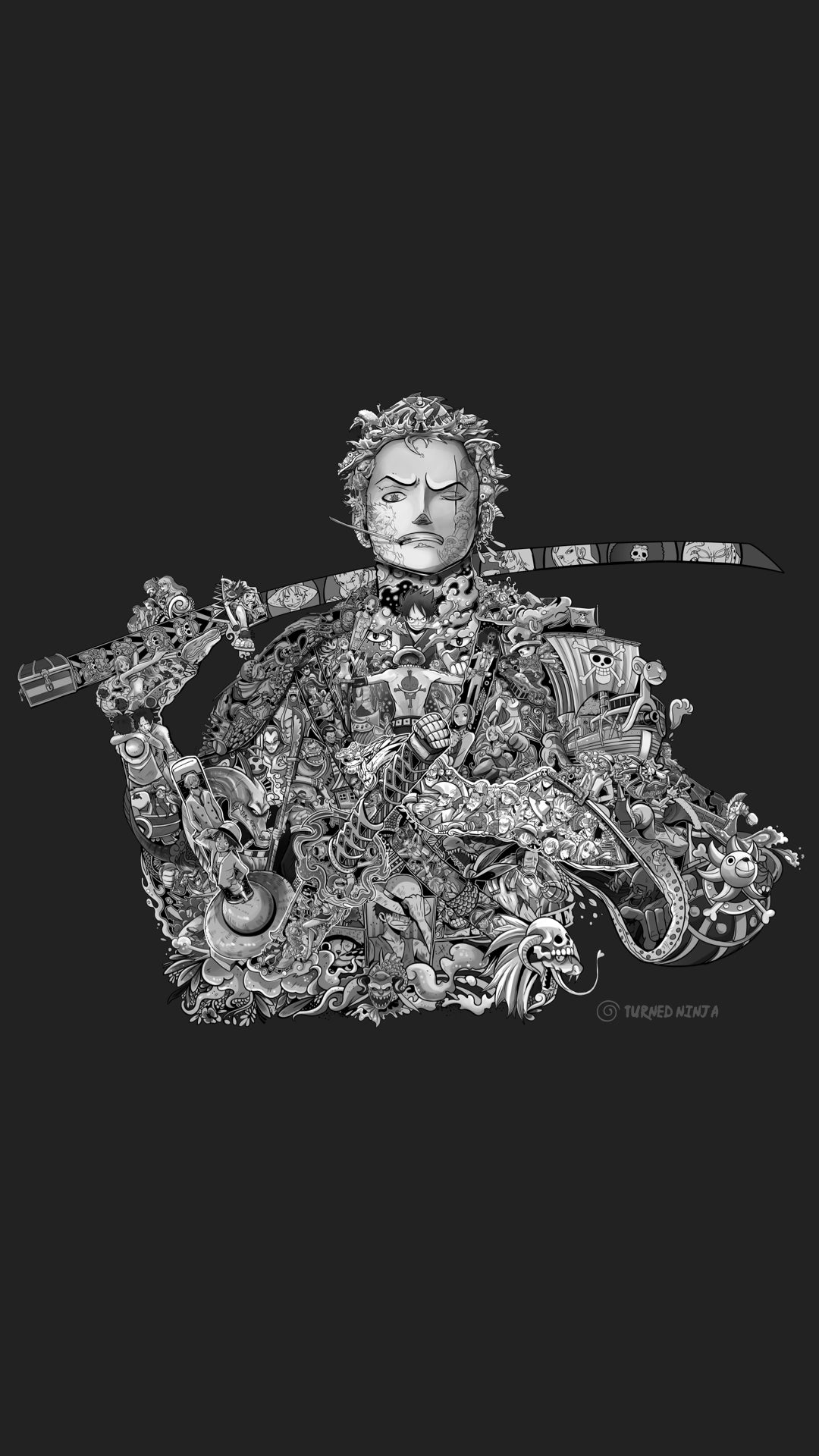 RORONOA ZORO BLACK & WHITE ART