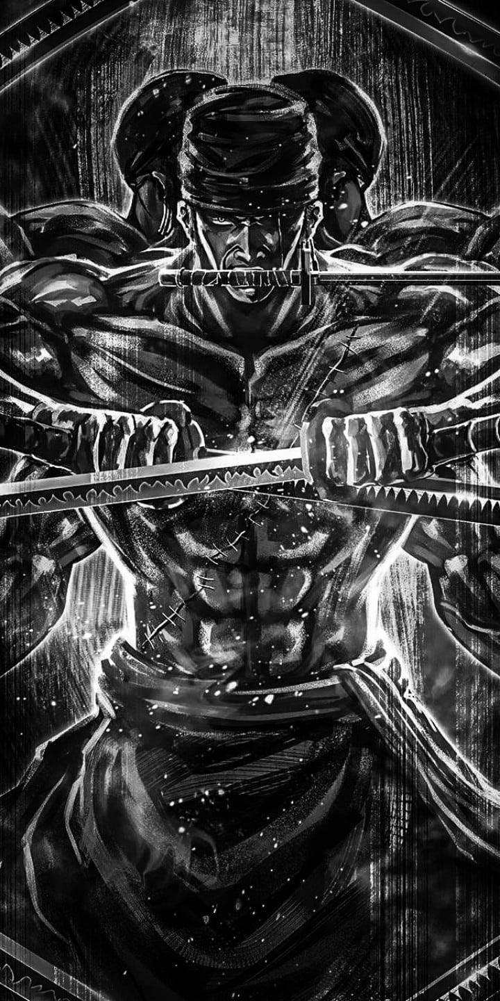 Roronoa Zoro Anime Black And White