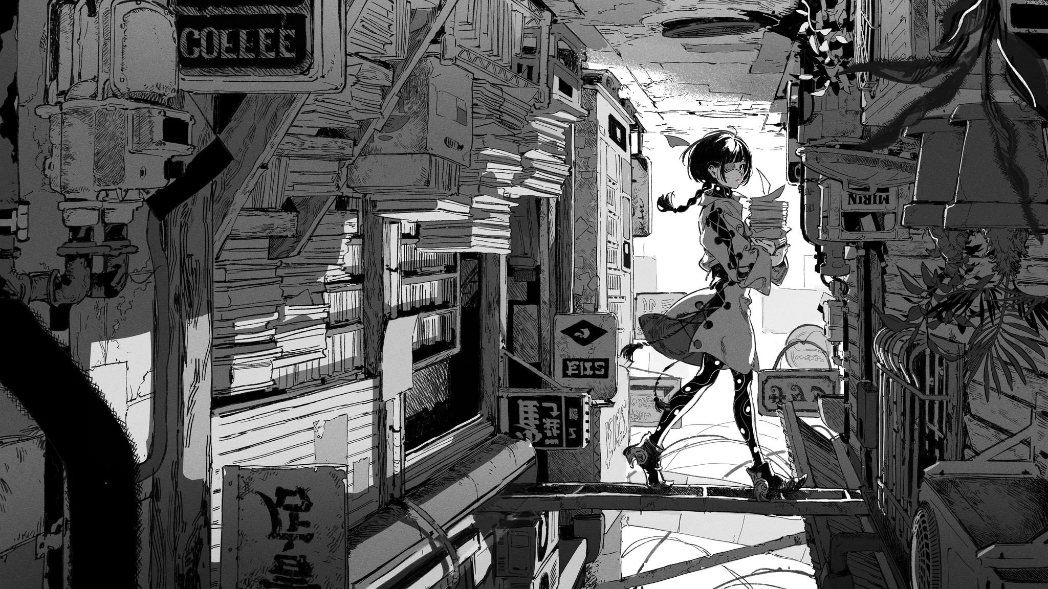 Cyberpunk Anime Girl HD Wallpaper