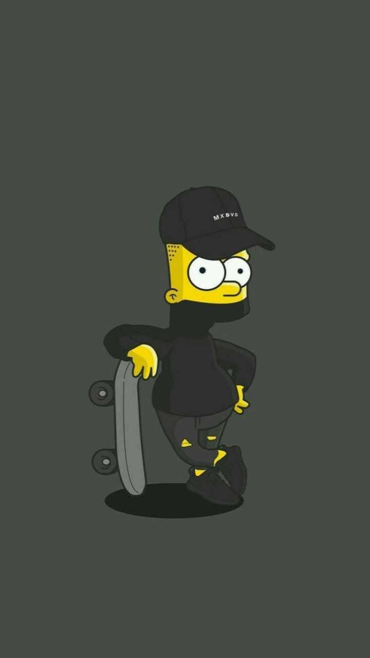 Bart Simpson All Black Outfit Wallpaper