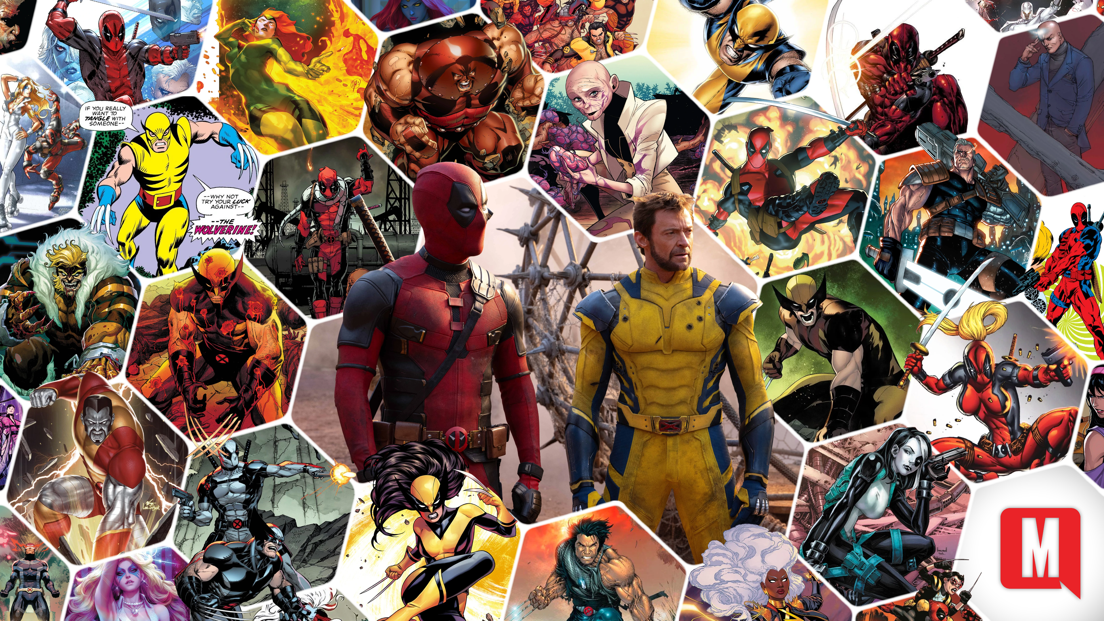 Deadpool comic collage wallpaper