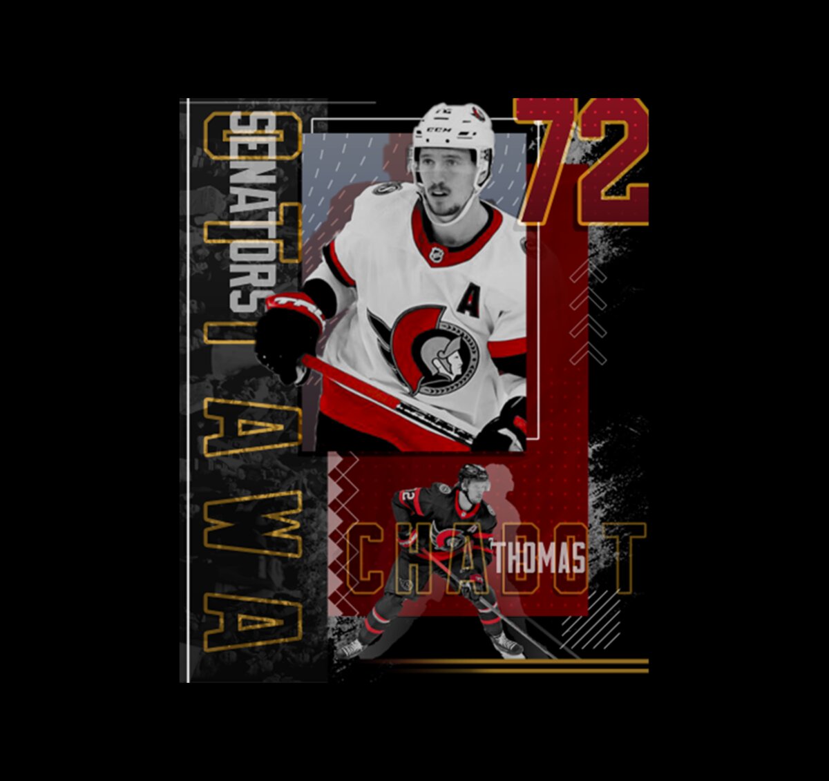 Thomas Chabot Hockey Paper Poster