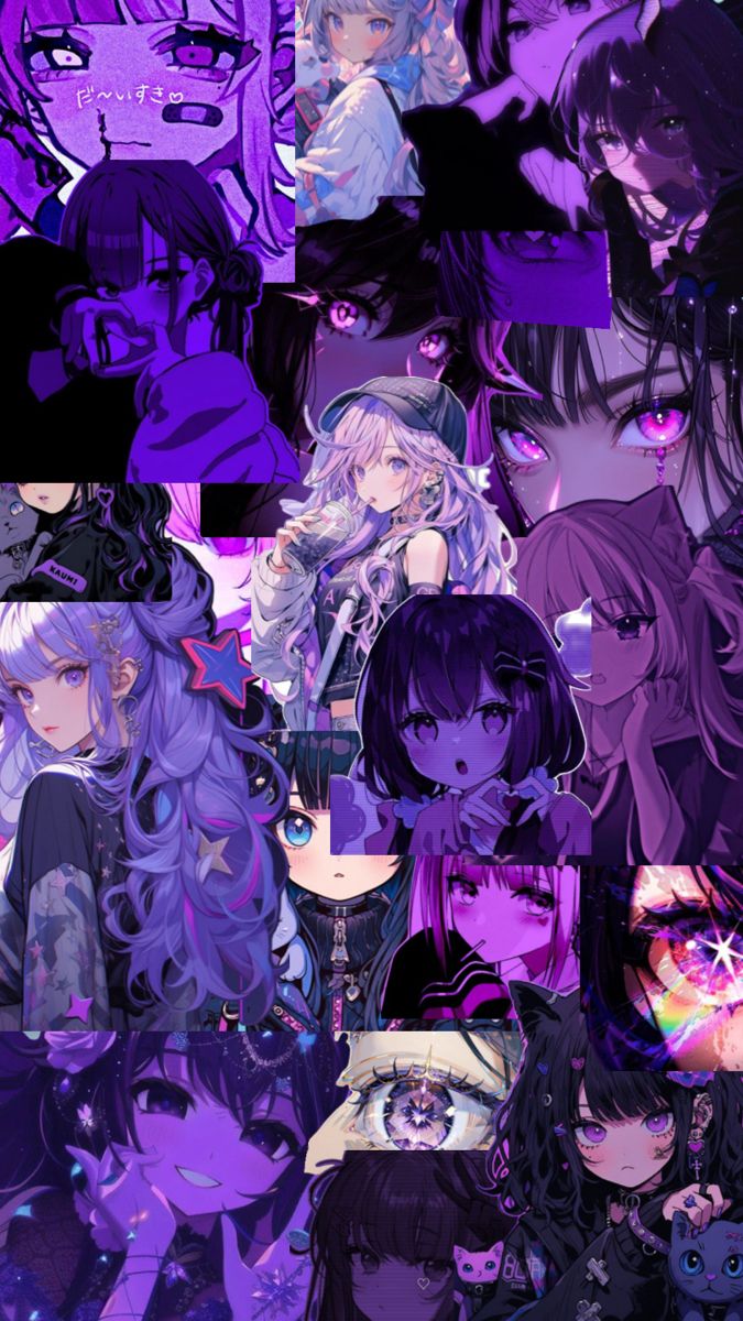 Purple anime collage </3