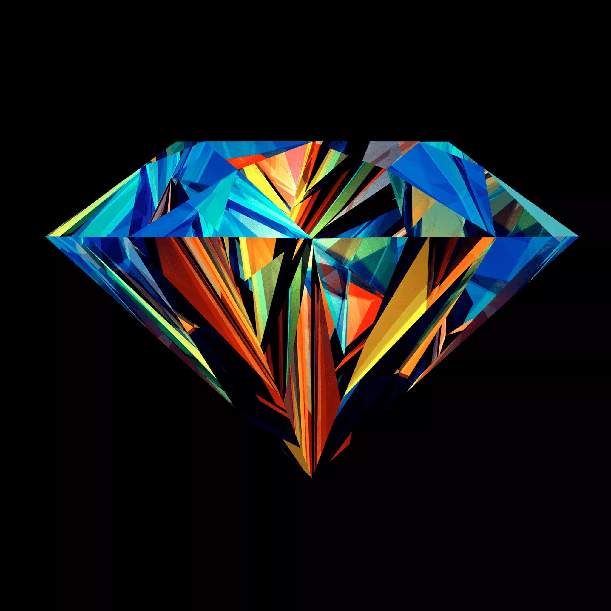 Diamond Wallpaper 4K, Low poly