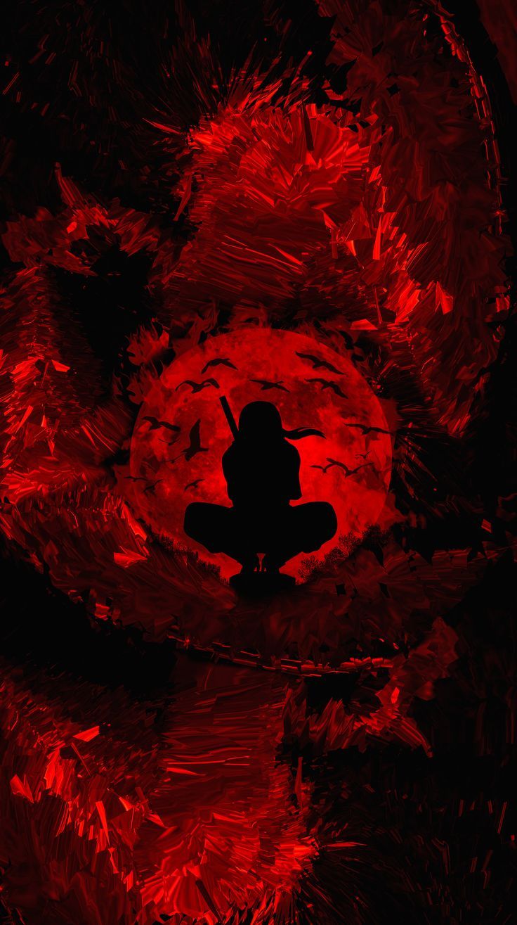 Itachi Uchiha Red moon shinobi 4K Vertical Wallpaper. Sharingan wallpaper, Cool anime picture, Itachi uchiha art