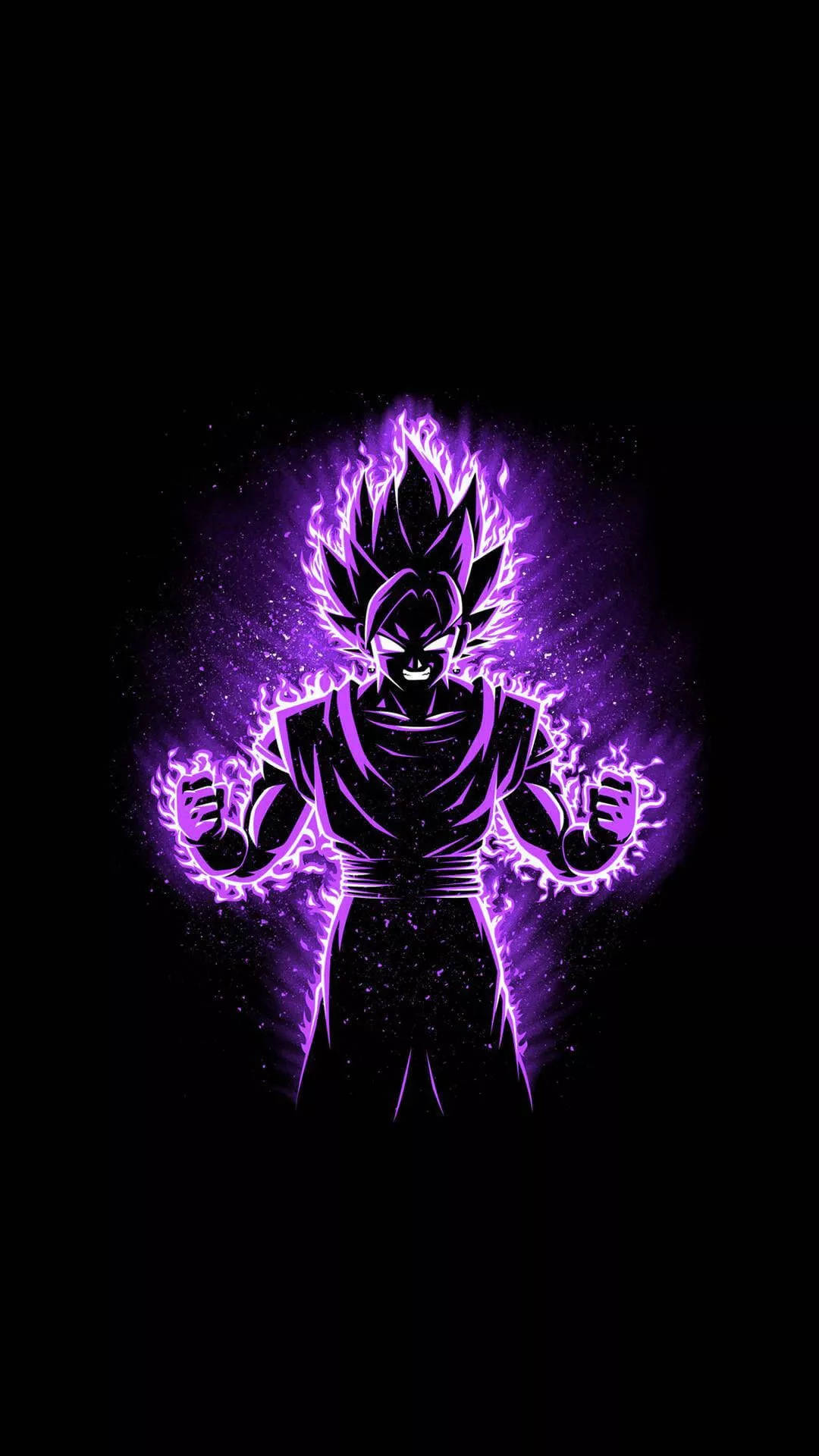 Download Purple Neon Aura Goku Aesthetic Wallpaper