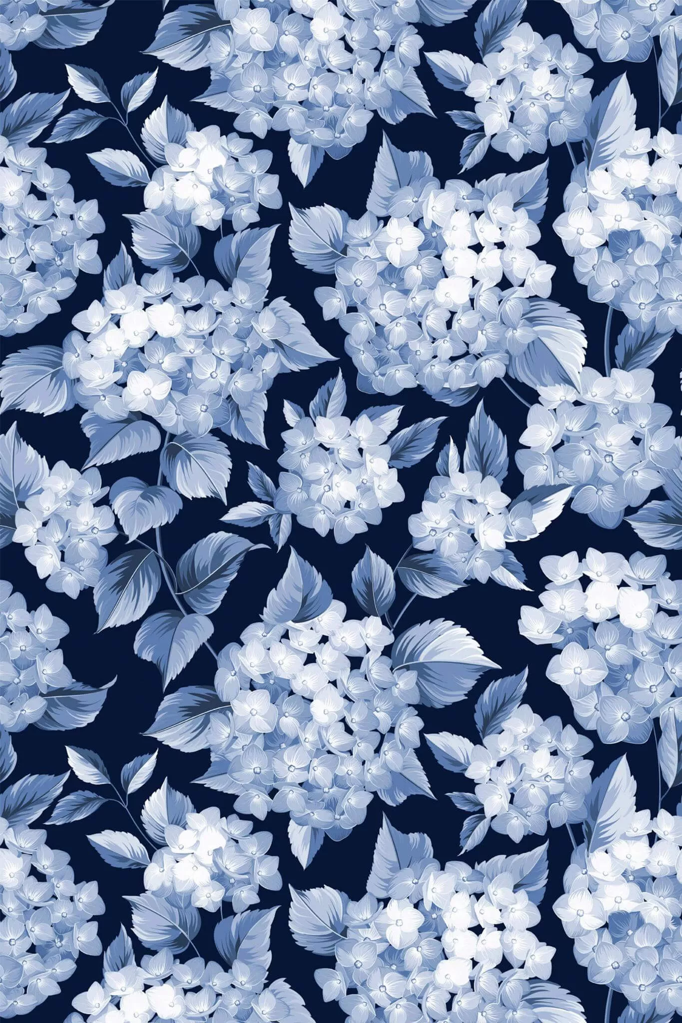 Blue Hydrangea Peel and Stick Wallpaper