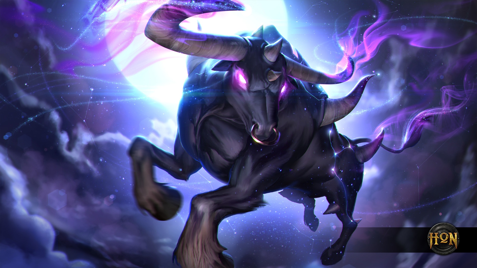 Wallpaper ring, horns, hooves, bull