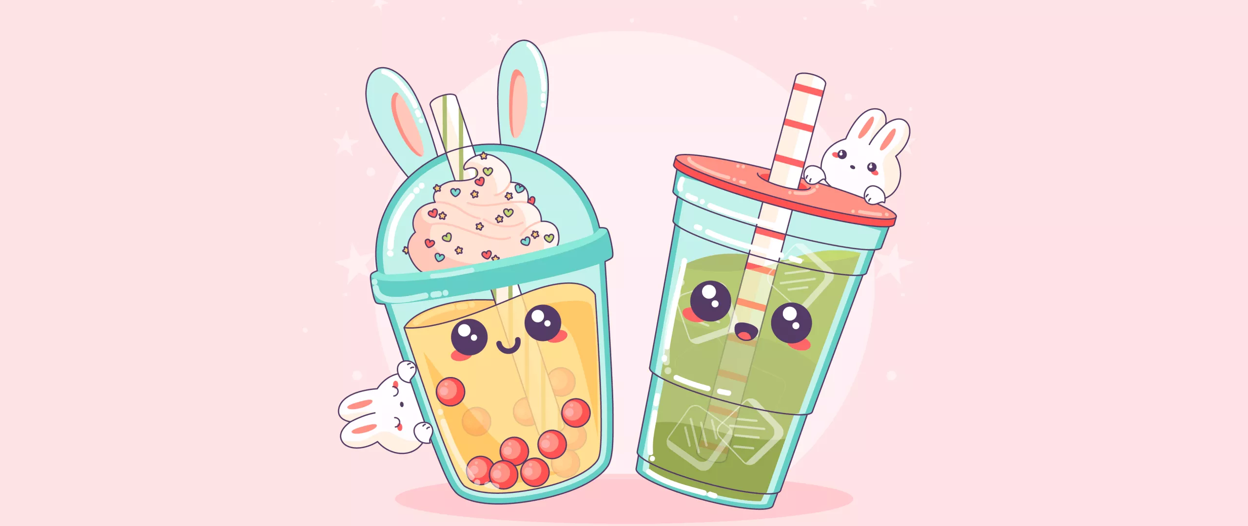 Kawaii bubble tea Wallpaper 4K, Kawaii
