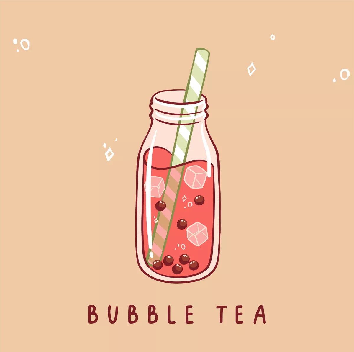 Bubble Tea Sticker Red Boba