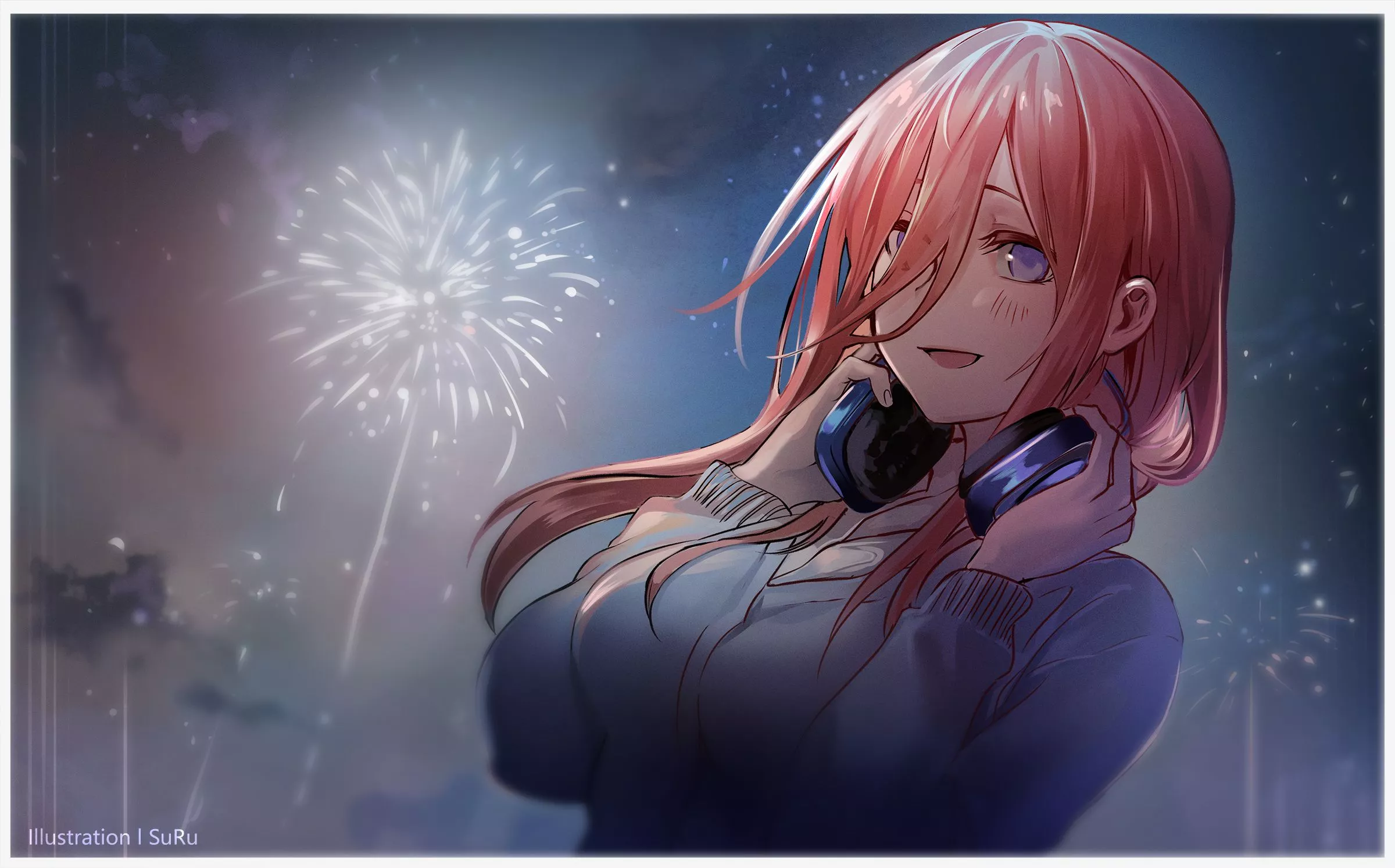 Miku Nakano Fireworks HD Wallpaper