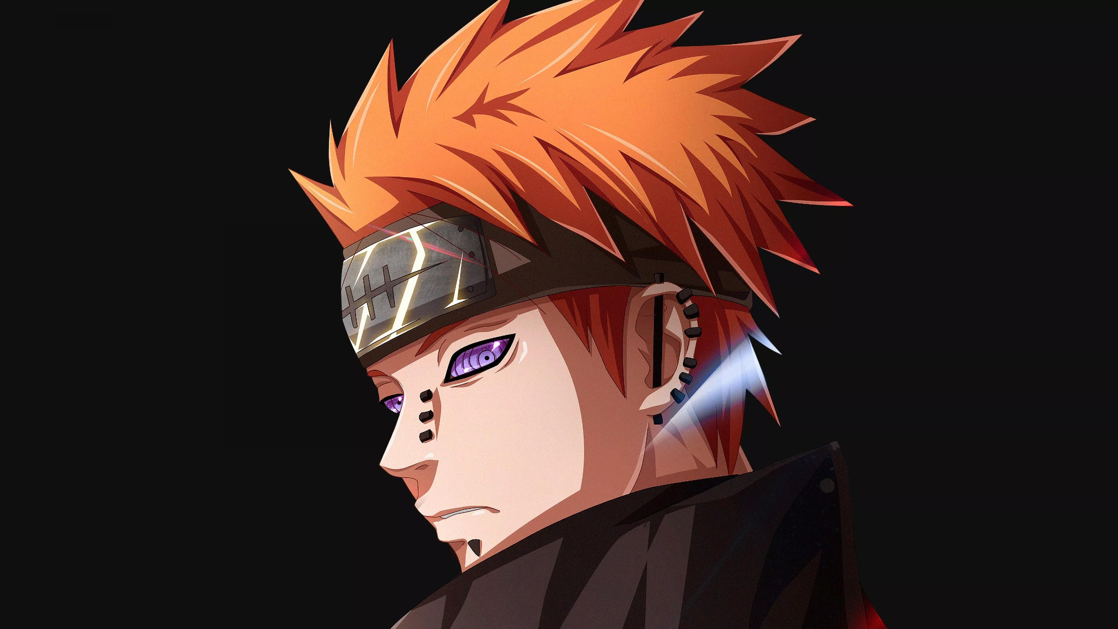Nagato Wallpaper 4K, Pain, Naruto, Dark background, 5K