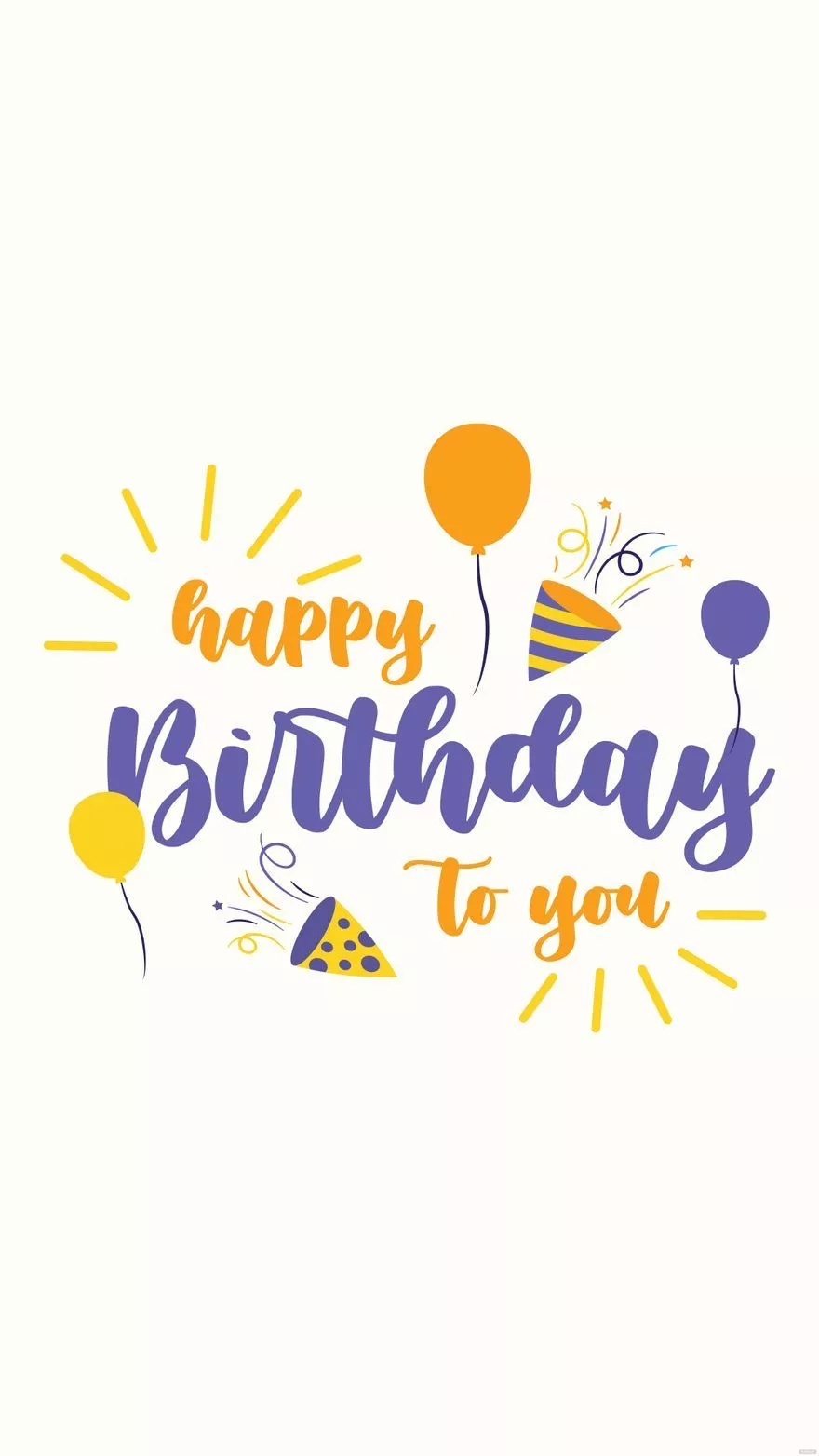 Happy Birthday Calligraphy Mobile