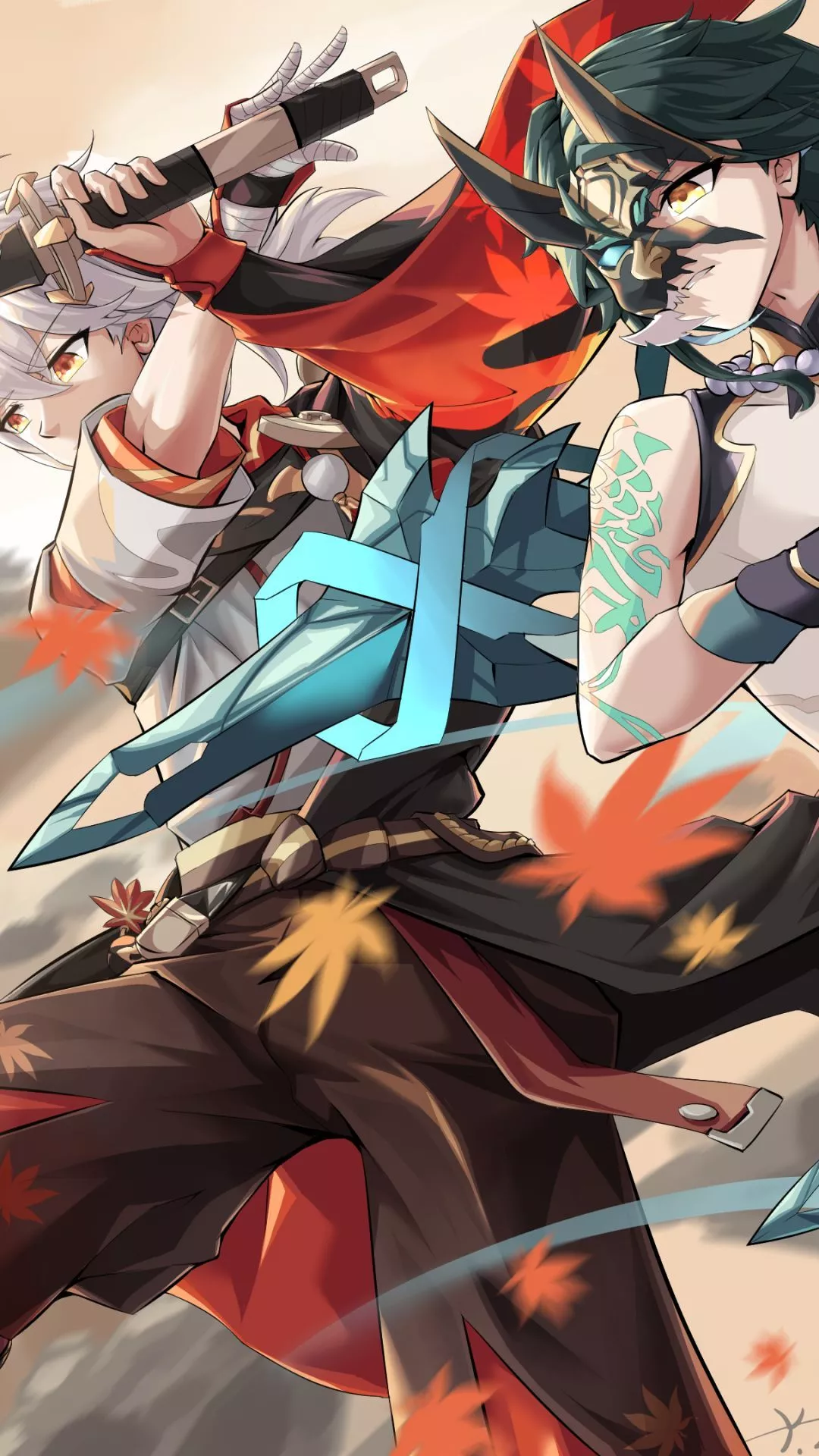 Kaedehara Kazuha and Xiao from Genshin