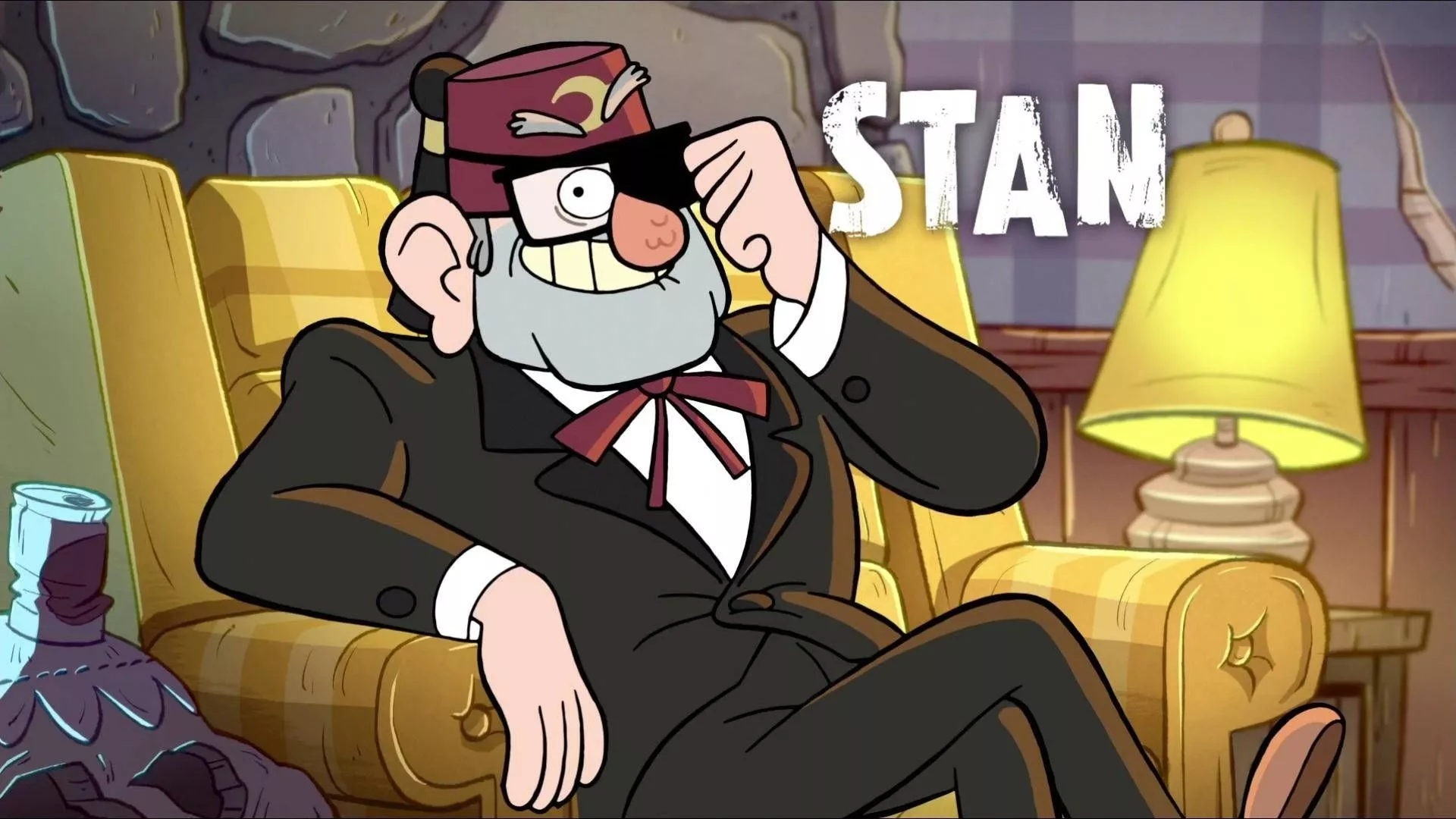 Download Grunkle Stan In Sofa Wallpaper