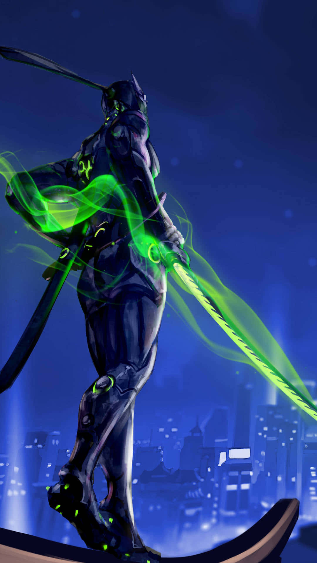 Overwatch Genji in Action Wallpaper