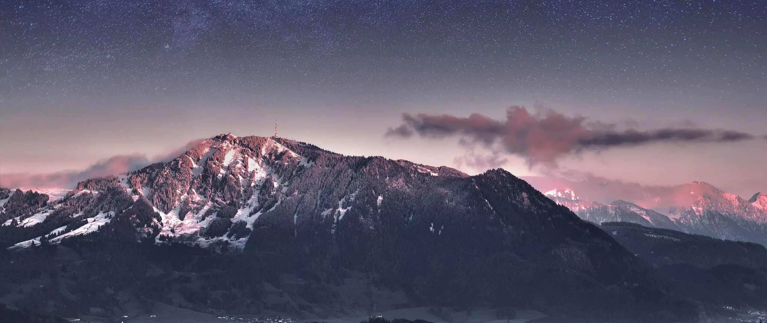 Mountains Wallpaper 4K, Bavaria, Night