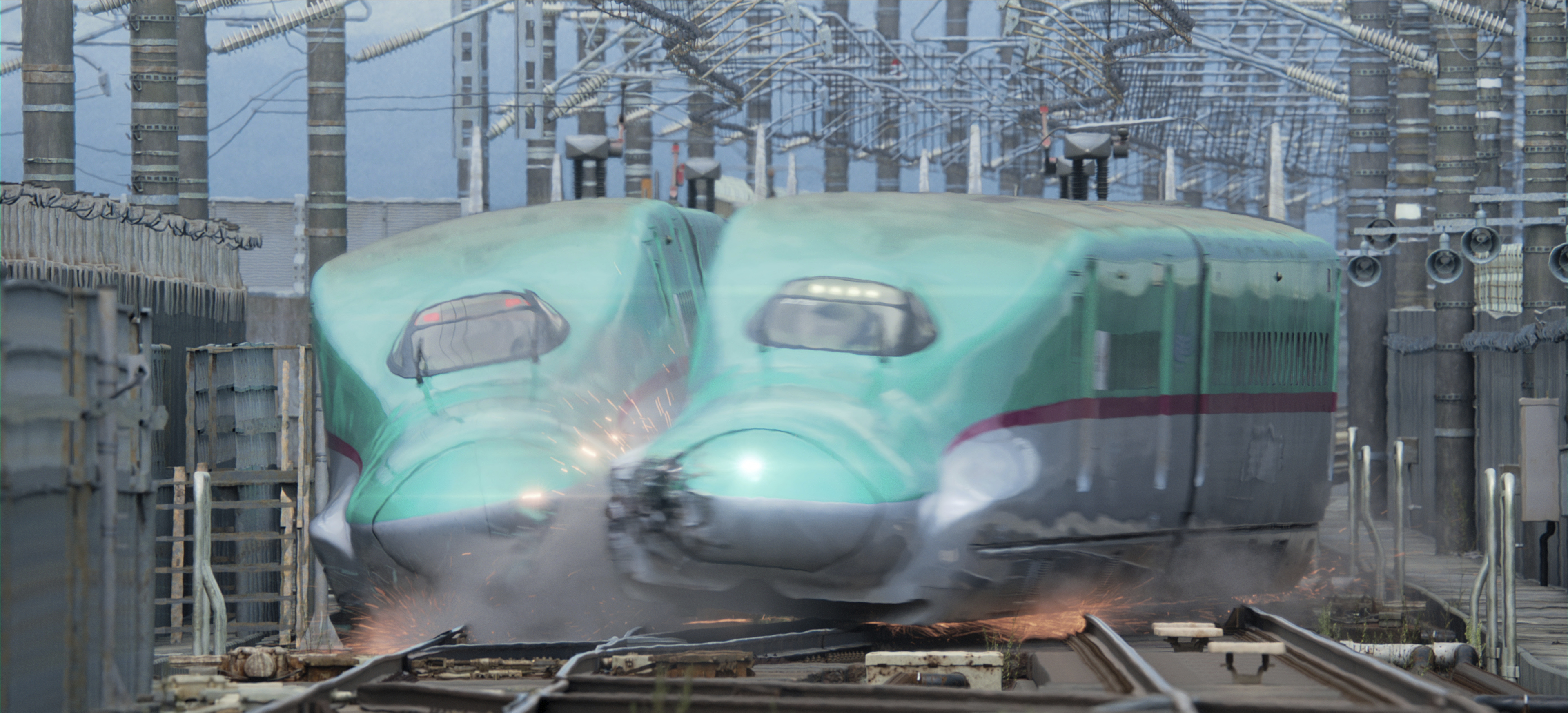 hurtling Japanese bullet train