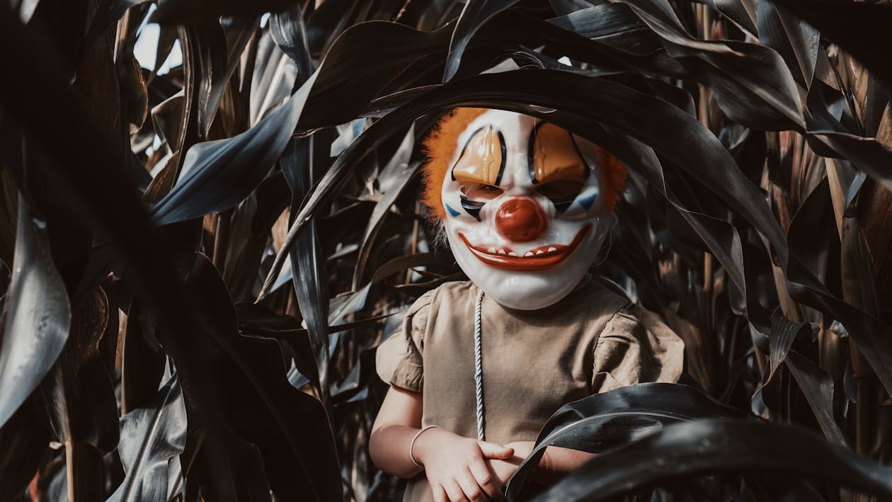 Scary Clown Halloween Mask Standing