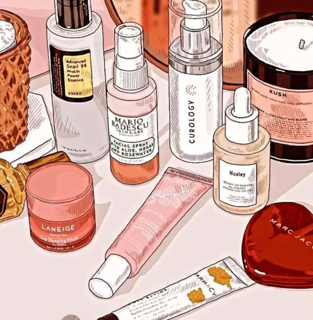 Download Skincare Beauty Products Aesthetic Wallpaper