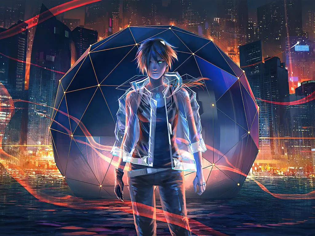 Night City Anime Boy 4k